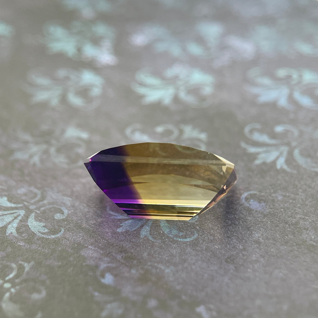 20.925ct Ametrine Purple (Amethyst) –Yellow (Citrine) | Pixel Cut | 15x20 mm | Gemdrop® Verified