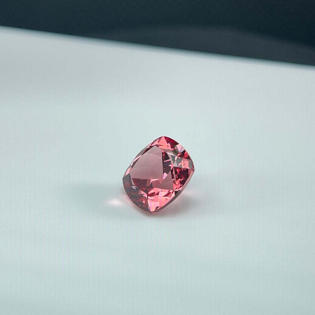 ~5.74ct Padparadscha Czochralski Sapphire | Cushion Cut | 10 × 10 mm | Gemdrop® Verified