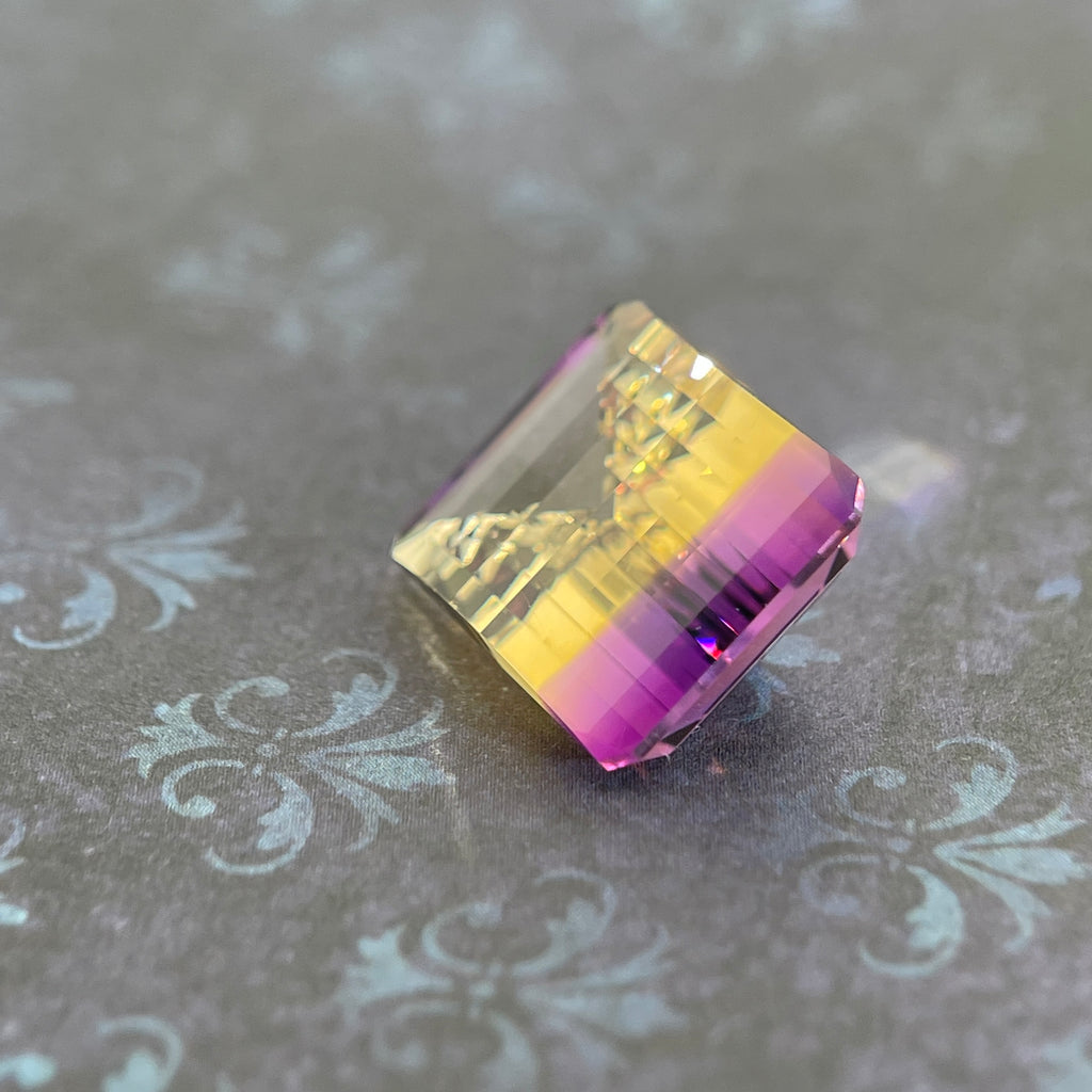 20.925ct Ametrine Purple (Amethyst) –Yellow (Citrine) | Pixel Cut | 15x20 mm | Gemdrop® Verified