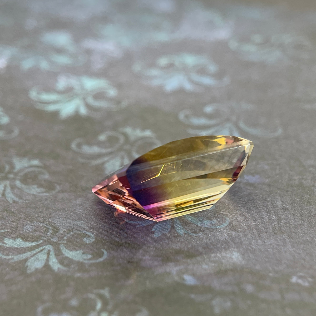 20.925ct Ametrine Purple (Amethyst) –Yellow (Citrine) | Pixel Cut | 15x20 mm | Gemdrop® Verified