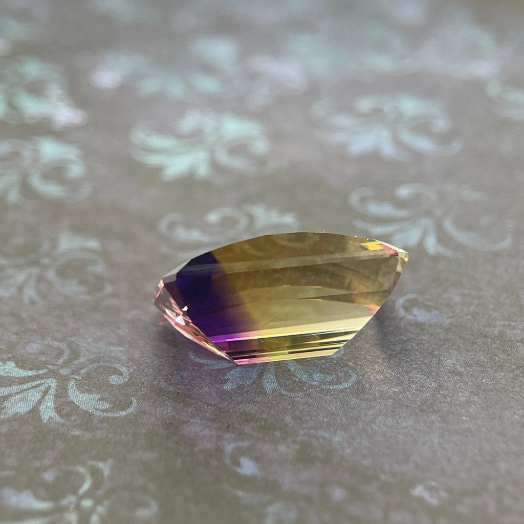 20.925ct Ametrine Purple (Amethyst) –Yellow (Citrine) | Pixel Cut | 15x20 mm | Gemdrop® Verified