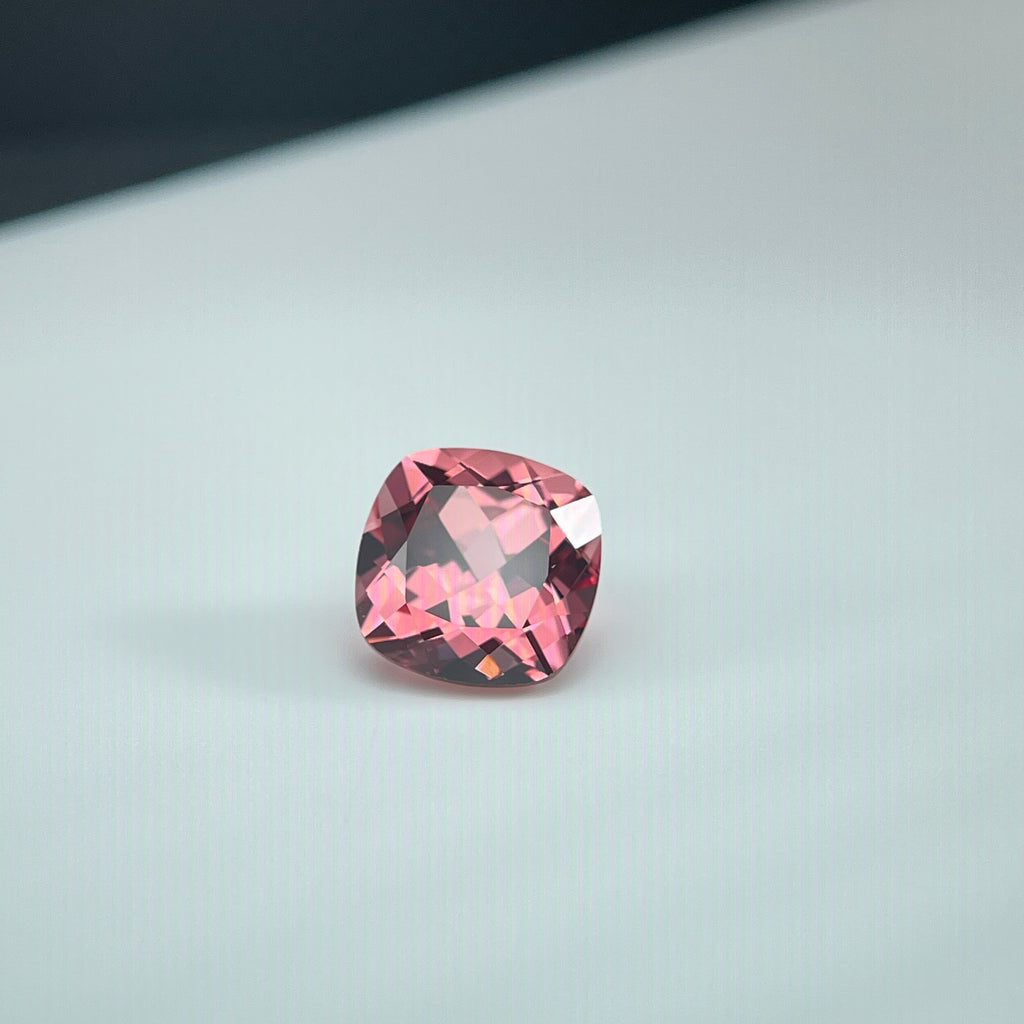 ~5.74ct Padparadscha Czochralski Sapphire | Cushion Cut | 10 × 10 mm | Gemdrop® Verified