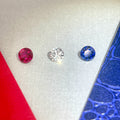 5 mm Sapphire & Ruby | Round Brilliant Cut | ~0.6 ct | Ruby Red, Royal Blue & Ice White | Gemdrop® Verified