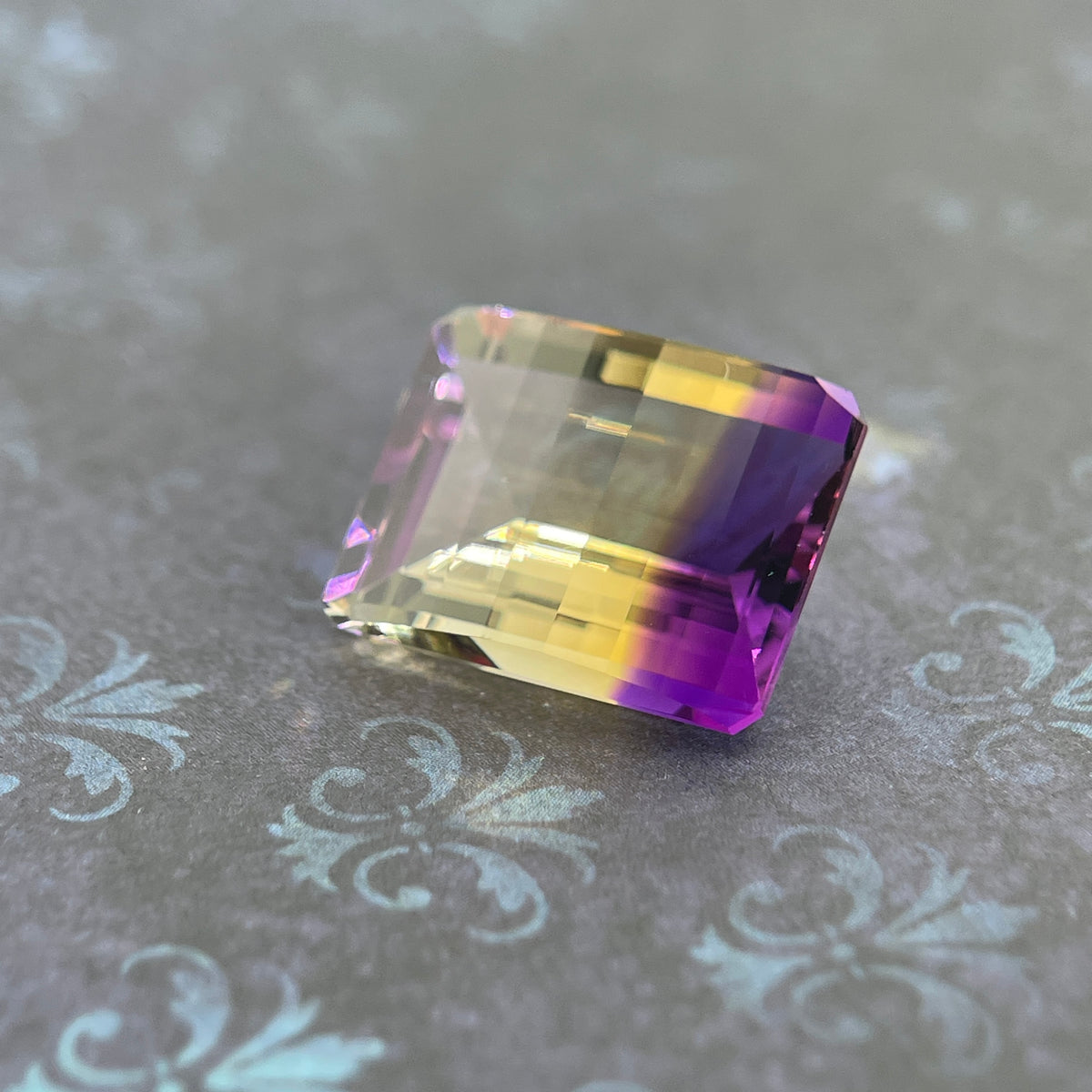 20.925ct Ametrine Purple (Amethyst) –Yellow (Citrine) | Pixel Cut | 15x20 mm | Gemdrop® Verified