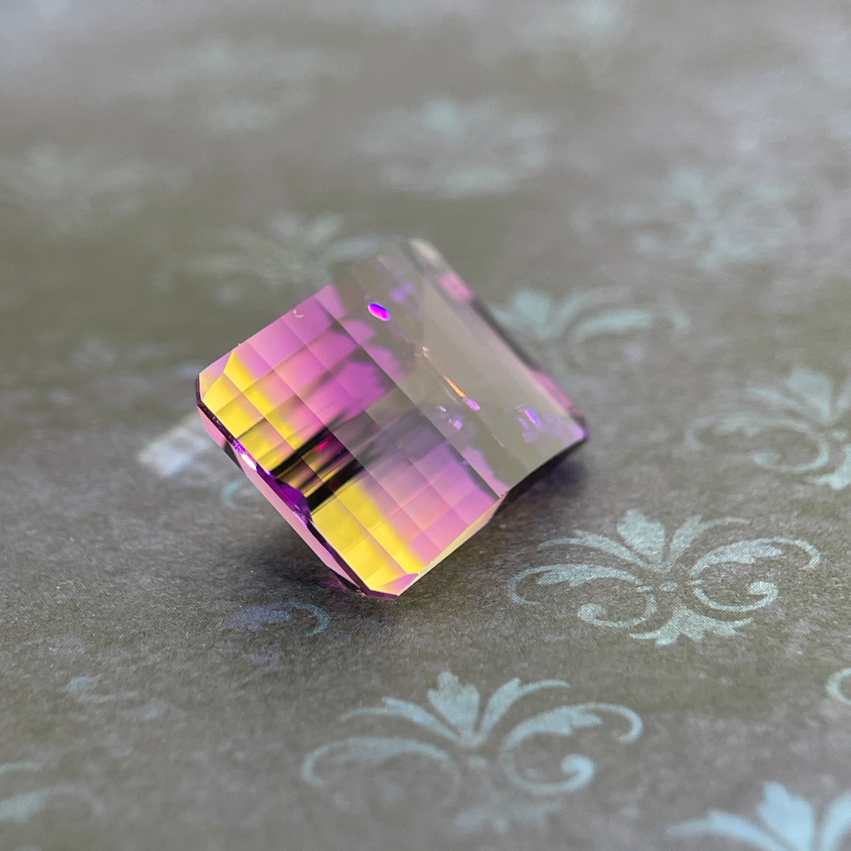 20.925ct Ametrine Purple (Amethyst) –Yellow (Citrine) | Pixel Cut | 15x20 mm | Gemdrop® Verified