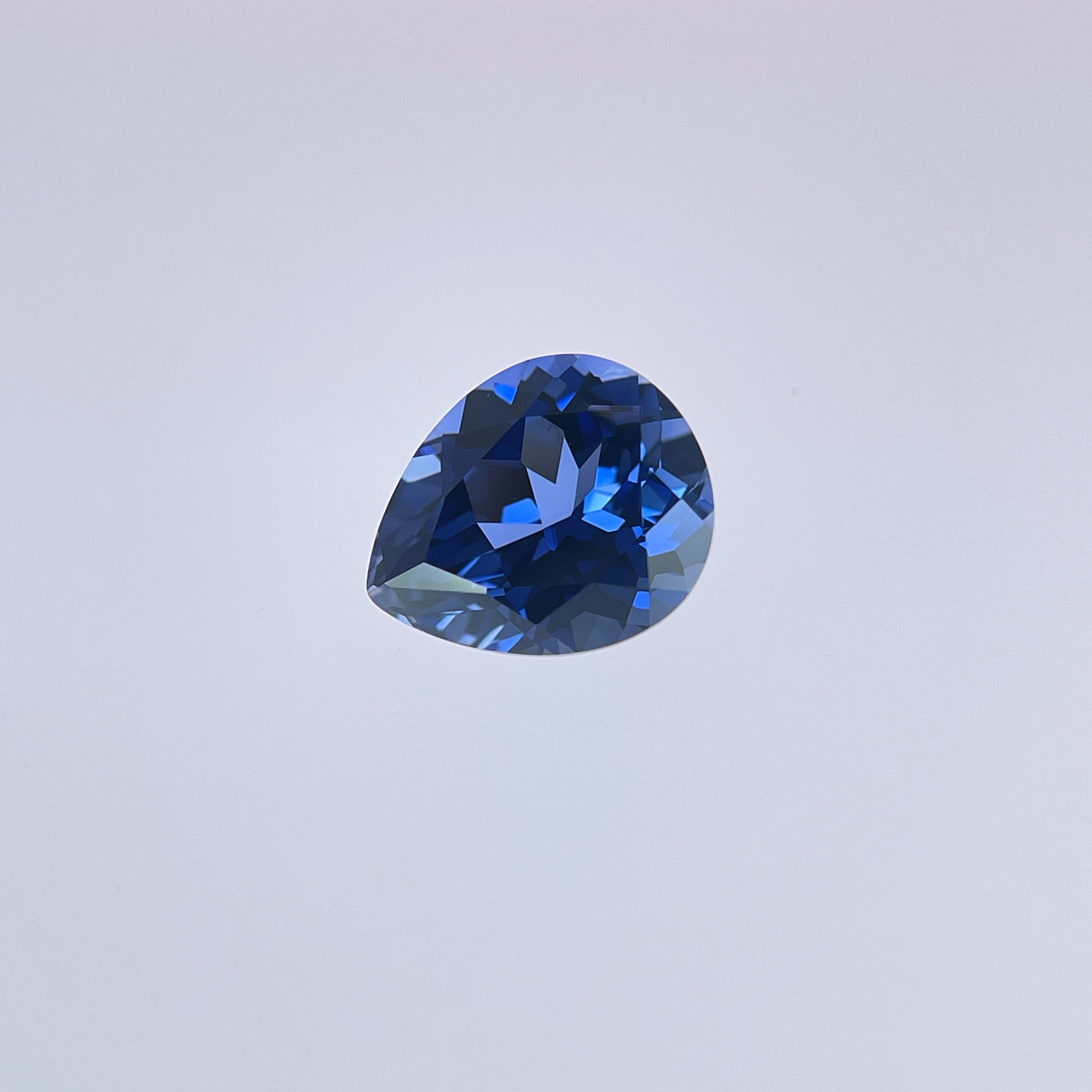 ~5.3ct Cornflower Blue Sapphire | Drop Pear Cut | 10 × 12 mm | Gemdrop® Verified