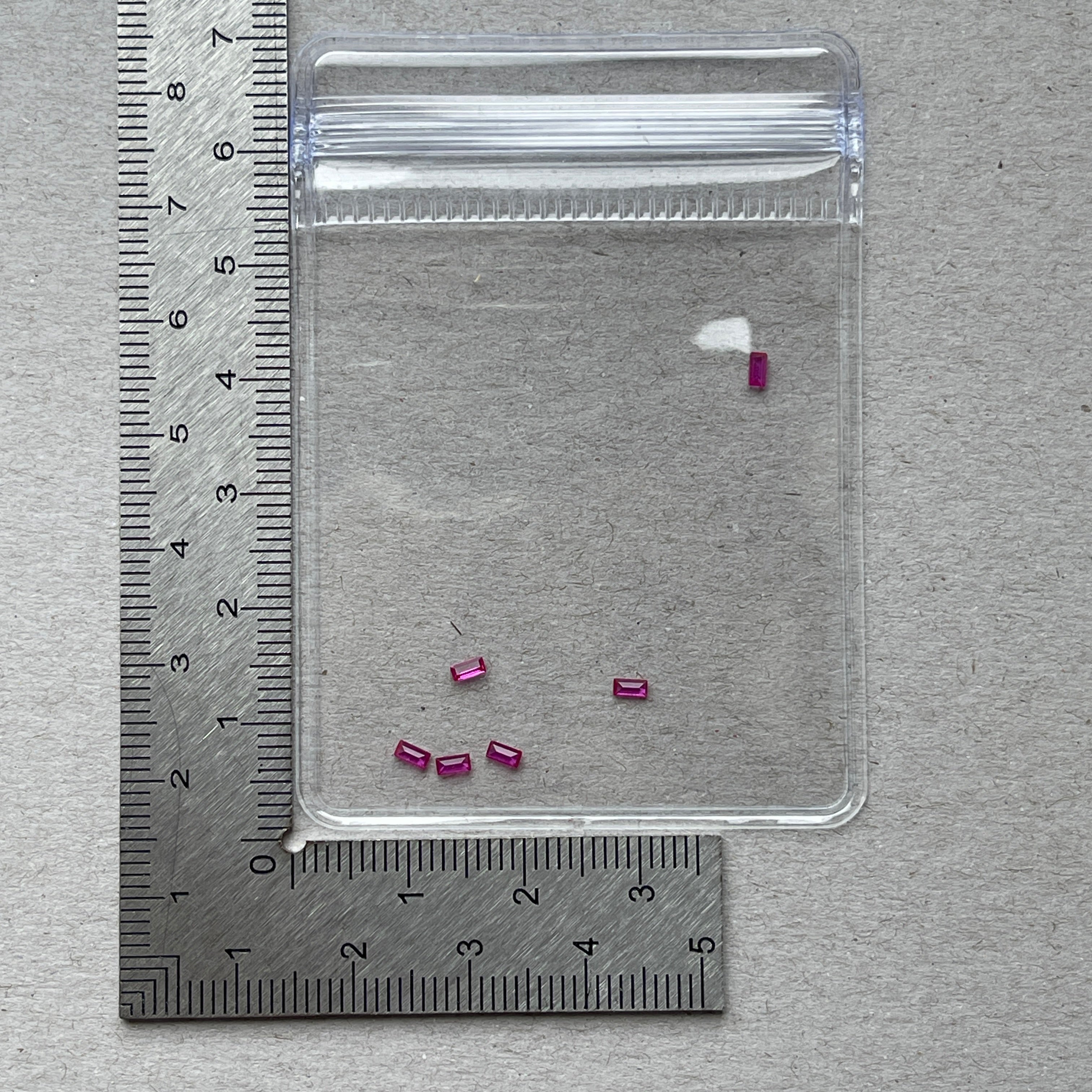 Cerise (Pink/Red) Baguettes | Rectangle | 1.5 x 3 mm | Gemdrop® Verified