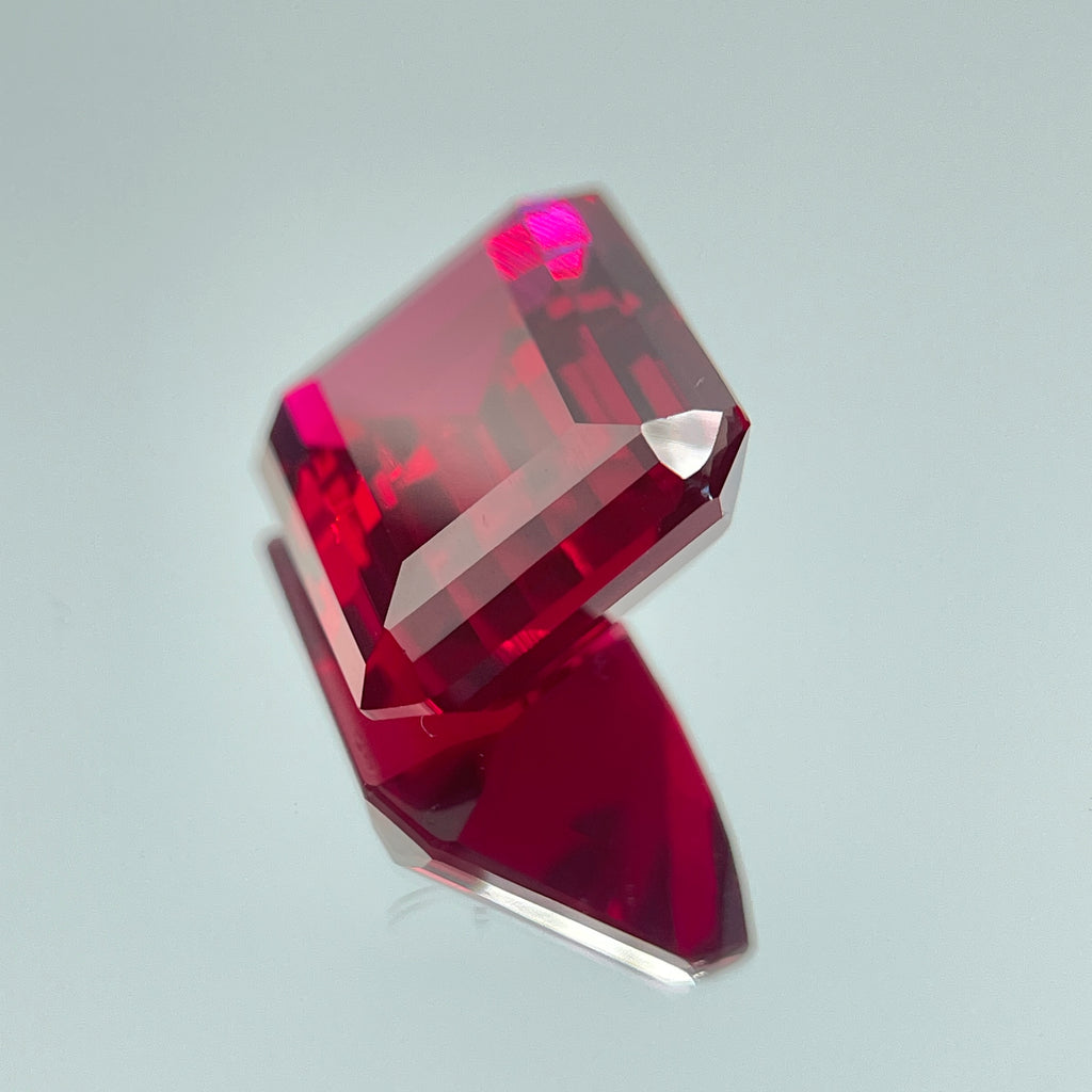~30ct Pigeon Blood Ruby | Emerald Cut | 1.5 × 2 cm | Gemdrop® Verified