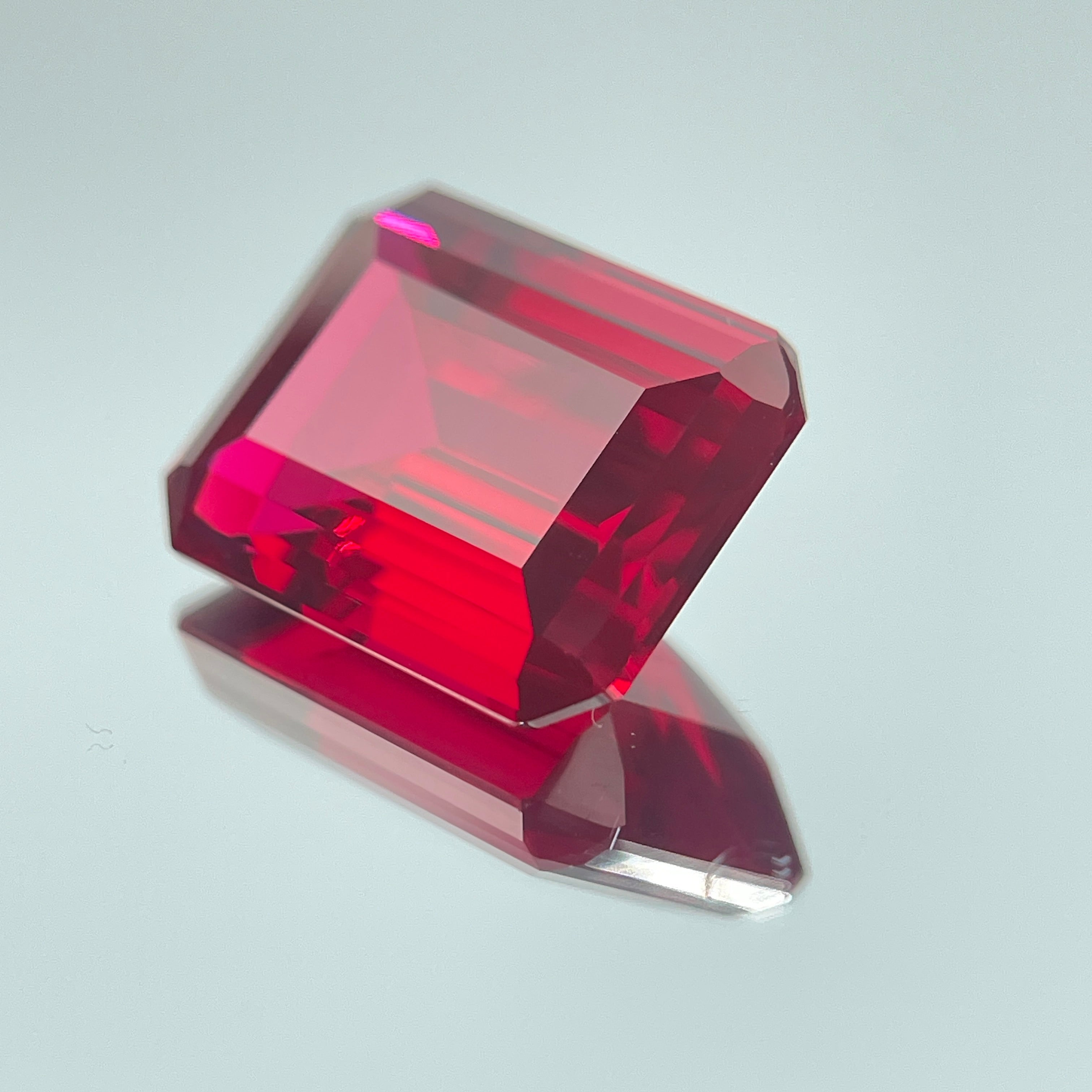 ~30ct Pigeon Blood Ruby | Emerald Cut | 1.5 × 2 cm | Gemdrop® Verified
