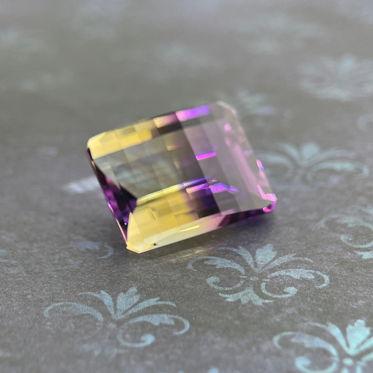 20.925ct Ametrine Purple (Amethyst) –Yellow (Citrine) | Pixel Cut | 15x20 mm | Gemdrop® Verified