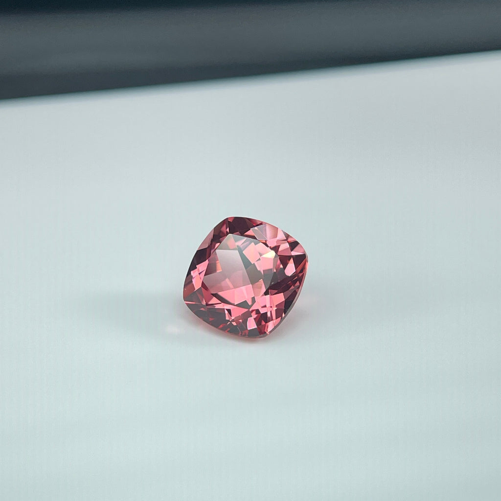 ~5.74ct Padparadscha Czochralski Sapphire | Cushion Cut | 10 × 10 mm | Gemdrop® Verified