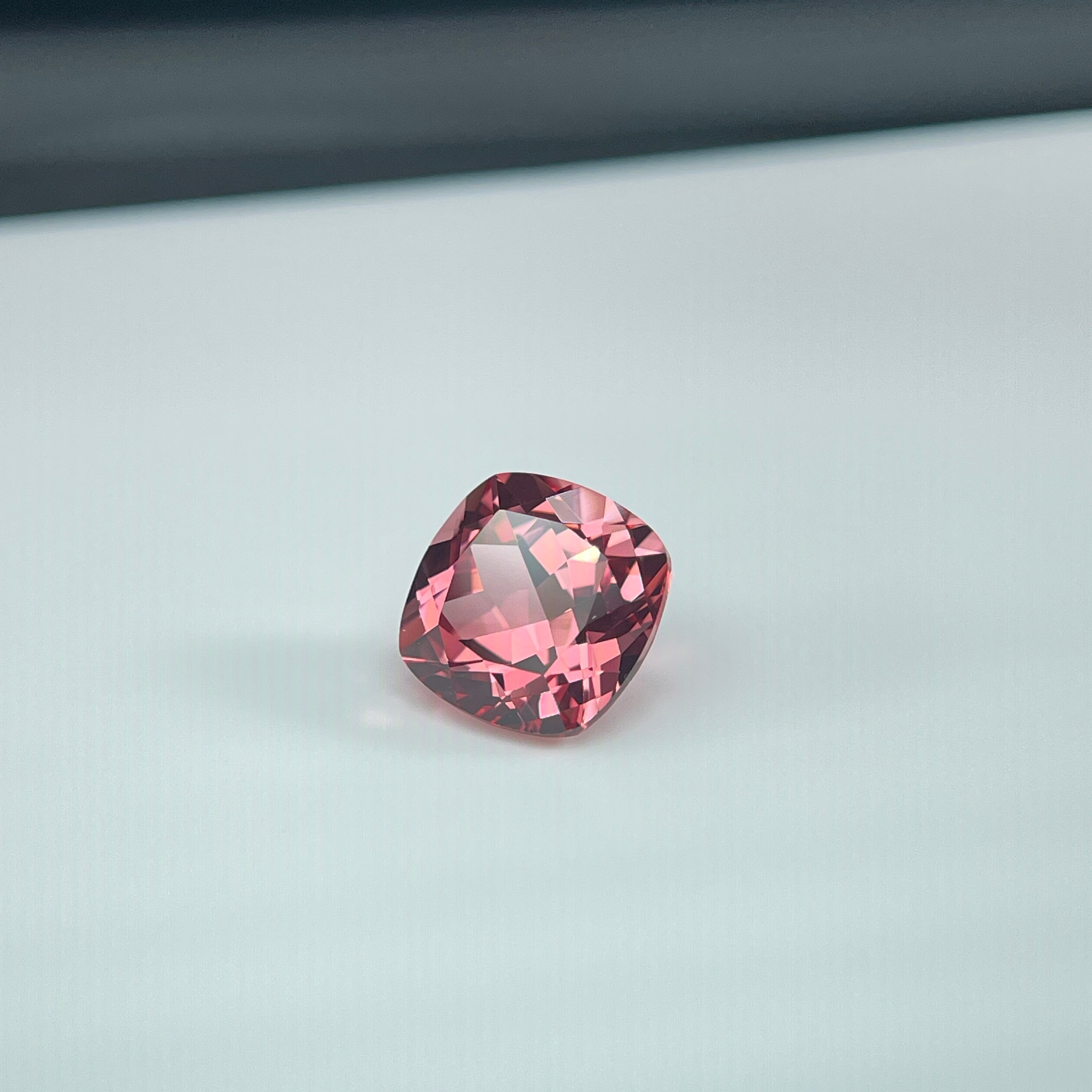 ~5.74ct Padparadscha Czochralski Sapphire | Cushion Cut | 10 × 10 mm | Gemdrop® Verified