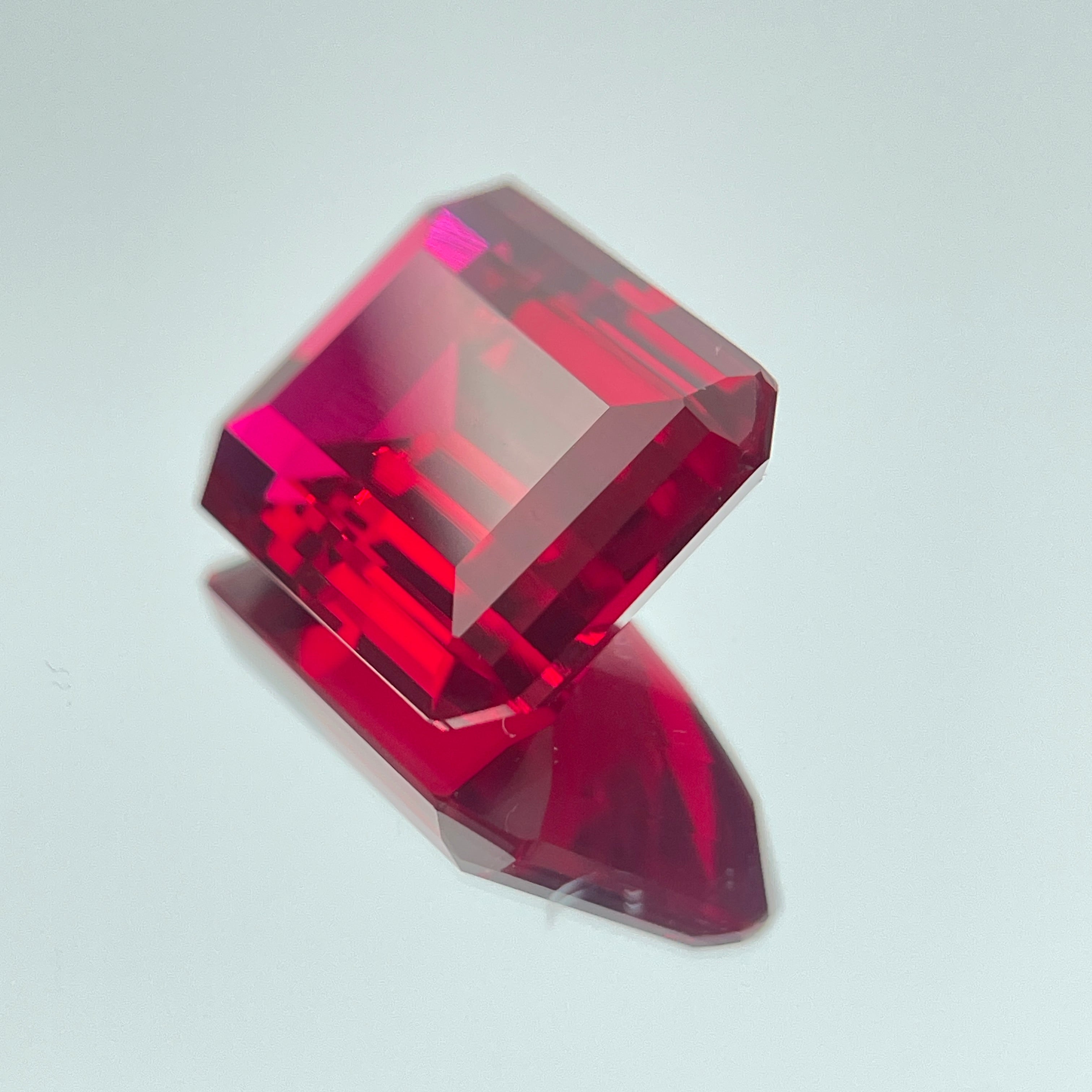 ~30ct Pigeon Blood Ruby | Emerald Cut | 1.5 × 2 cm | Gemdrop® Verified