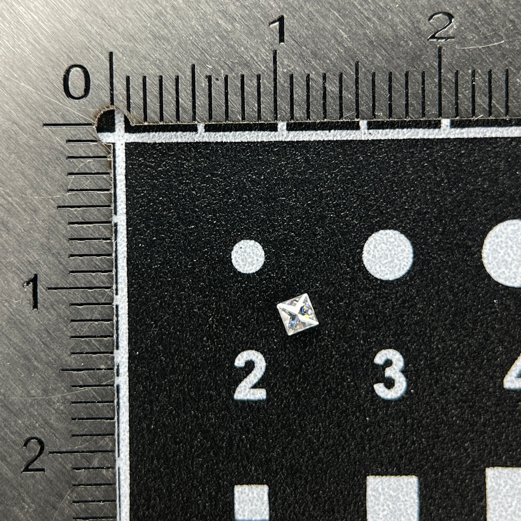2 x 2 mm D VVS1 Space Diamond™ Moissanite | Princess Cut | Gemdrop® Verified