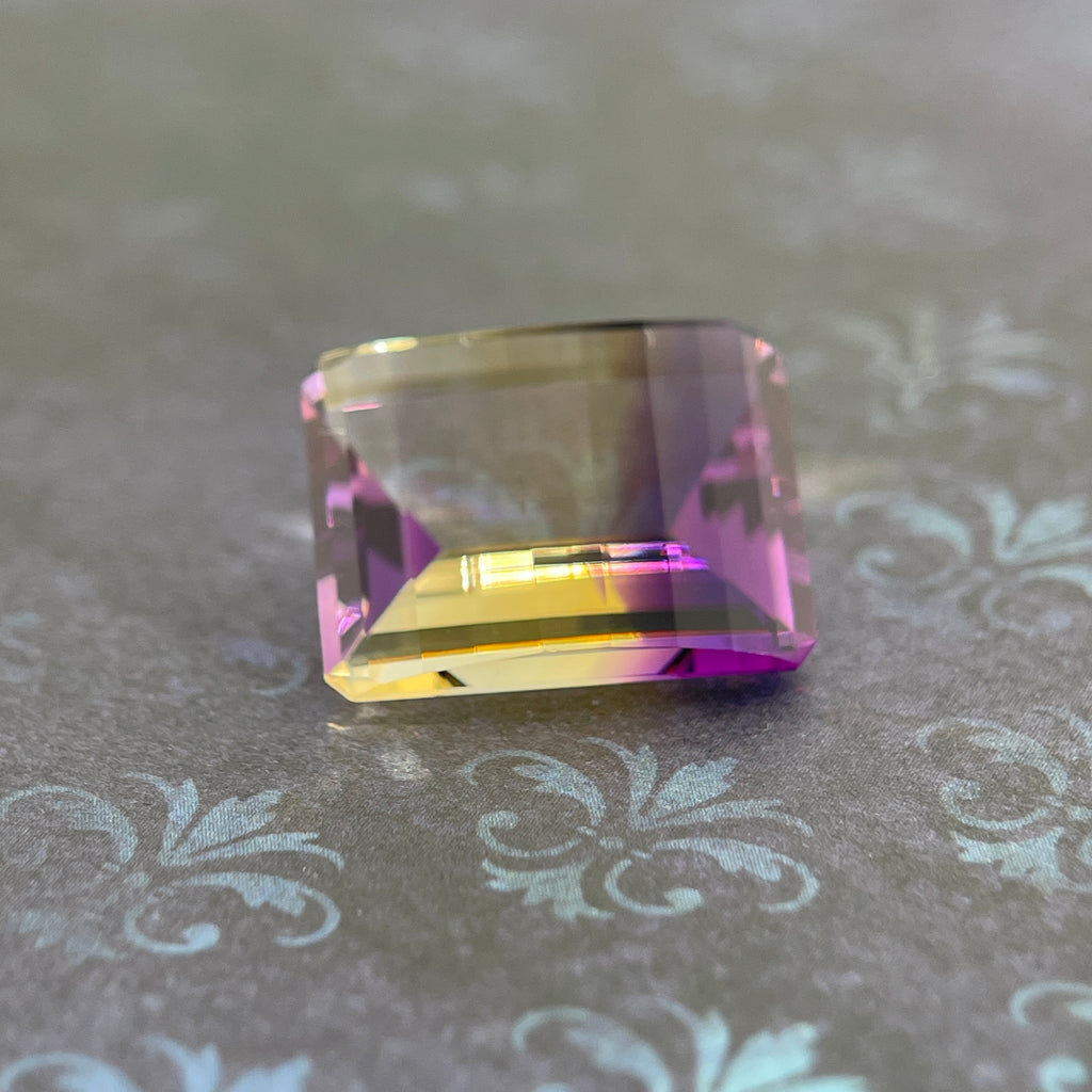 20.925ct Ametrine Purple (Amethyst) –Yellow (Citrine) | Pixel Cut | 15x20 mm | Gemdrop® Verified