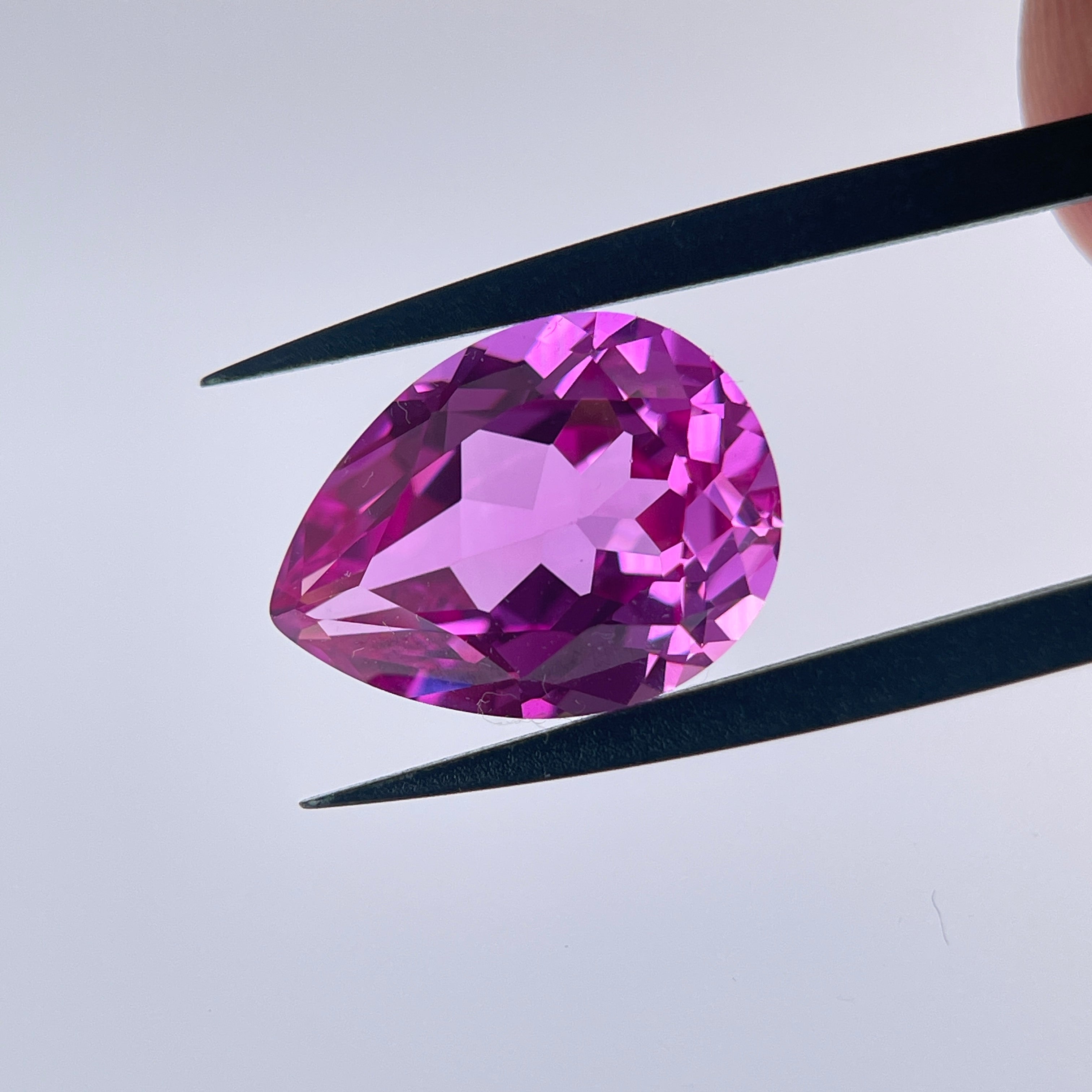 ~11ct Hot Pink Sapphire | Drop Pear Cut | 12 × 16 mm | Gemdrop® Verified