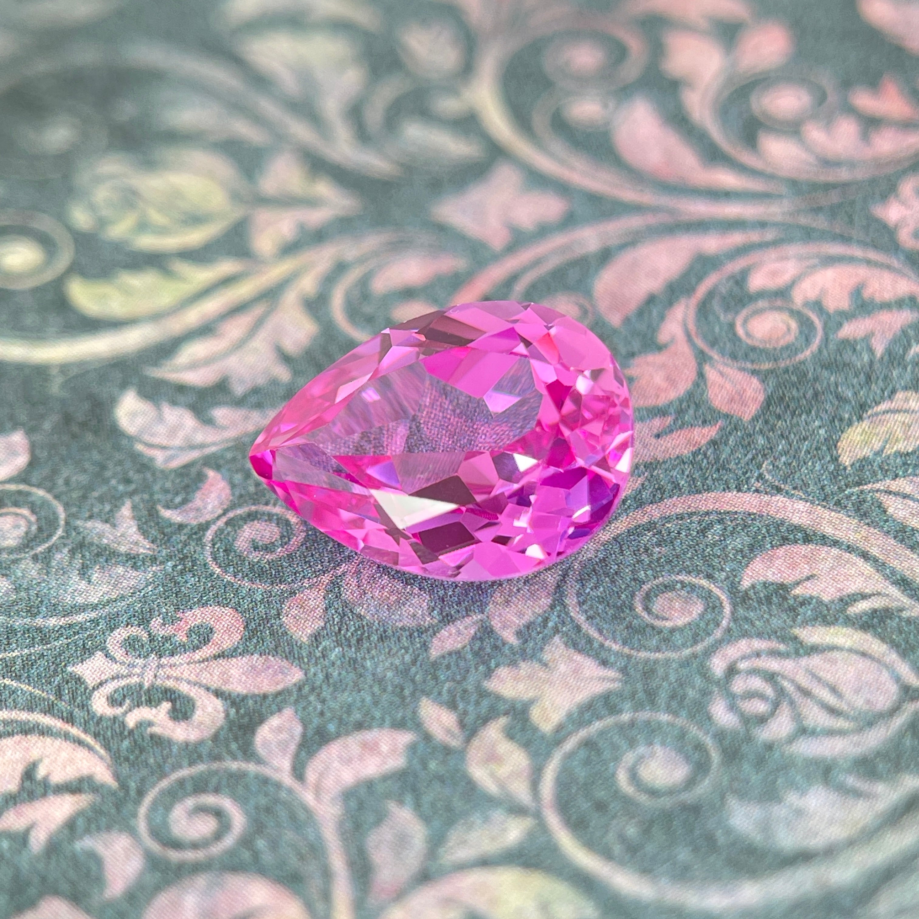 ~8.9ct Hot Pink Sapphire | Drop Pear Cut | 11 × 15 mm | Gemdrop® Verified