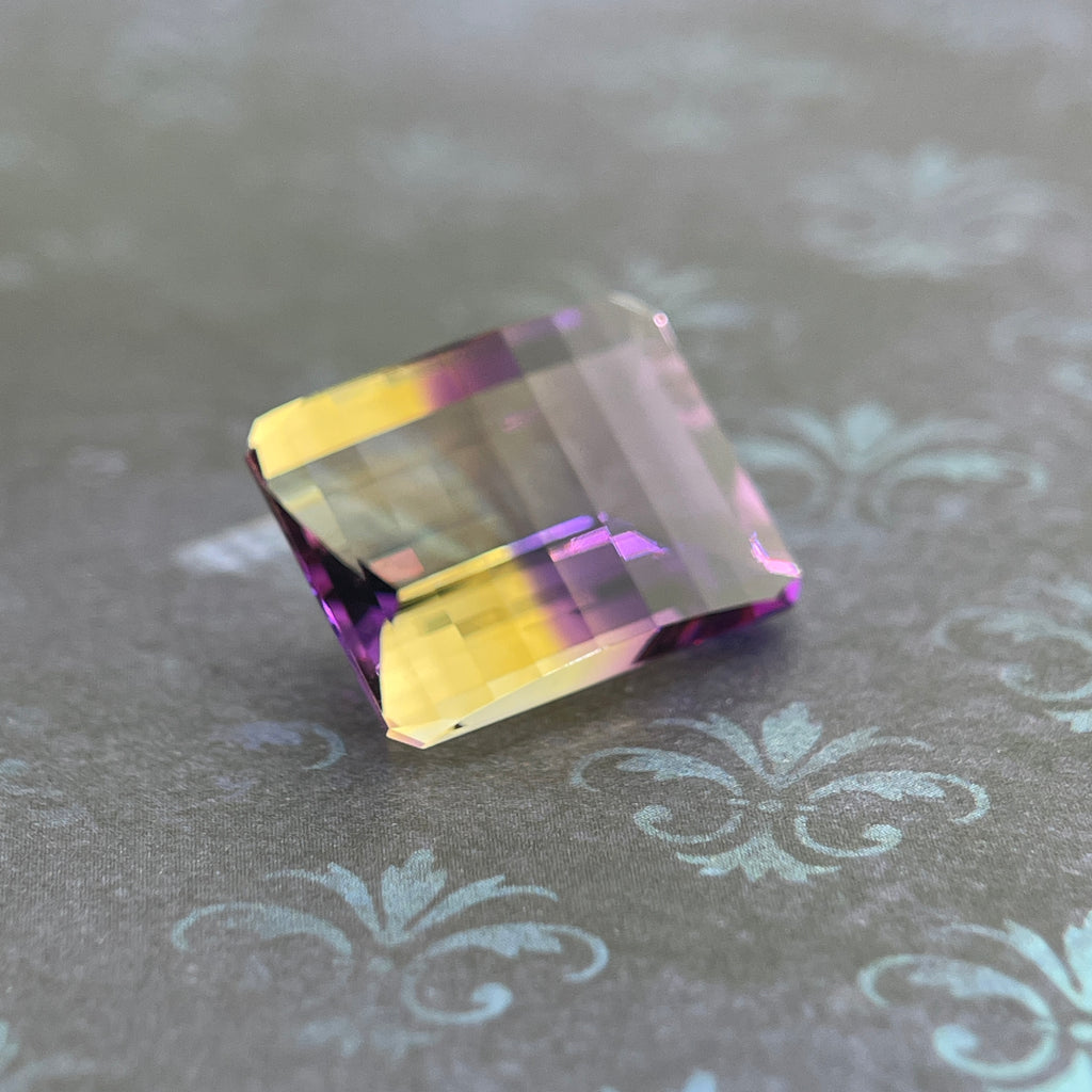 20.925ct Ametrine Purple (Amethyst) –Yellow (Citrine) | Pixel Cut | 15x20 mm | Gemdrop® Verified