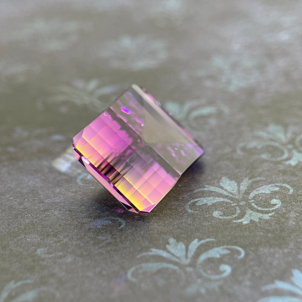 20.925ct Ametrine Purple (Amethyst) –Yellow (Citrine) | Pixel Cut | 15x20 mm | Gemdrop® Verified
