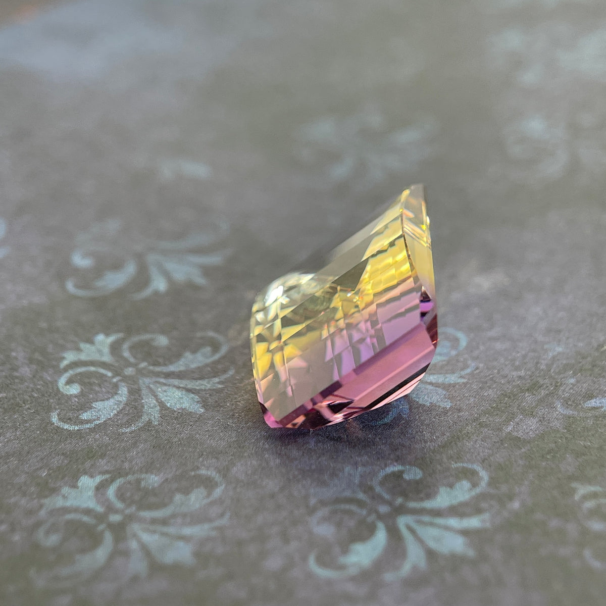20.925ct Ametrine Purple (Amethyst) –Yellow (Citrine) | Pixel Cut | 15x20 mm | Gemdrop® Verified