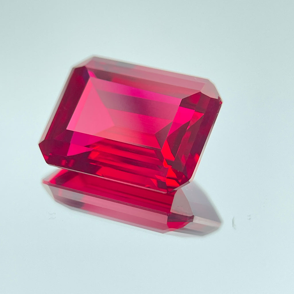 ~30ct Pigeon Blood Ruby | Emerald Cut | 1.5 × 2 cm | Gemdrop® Verified