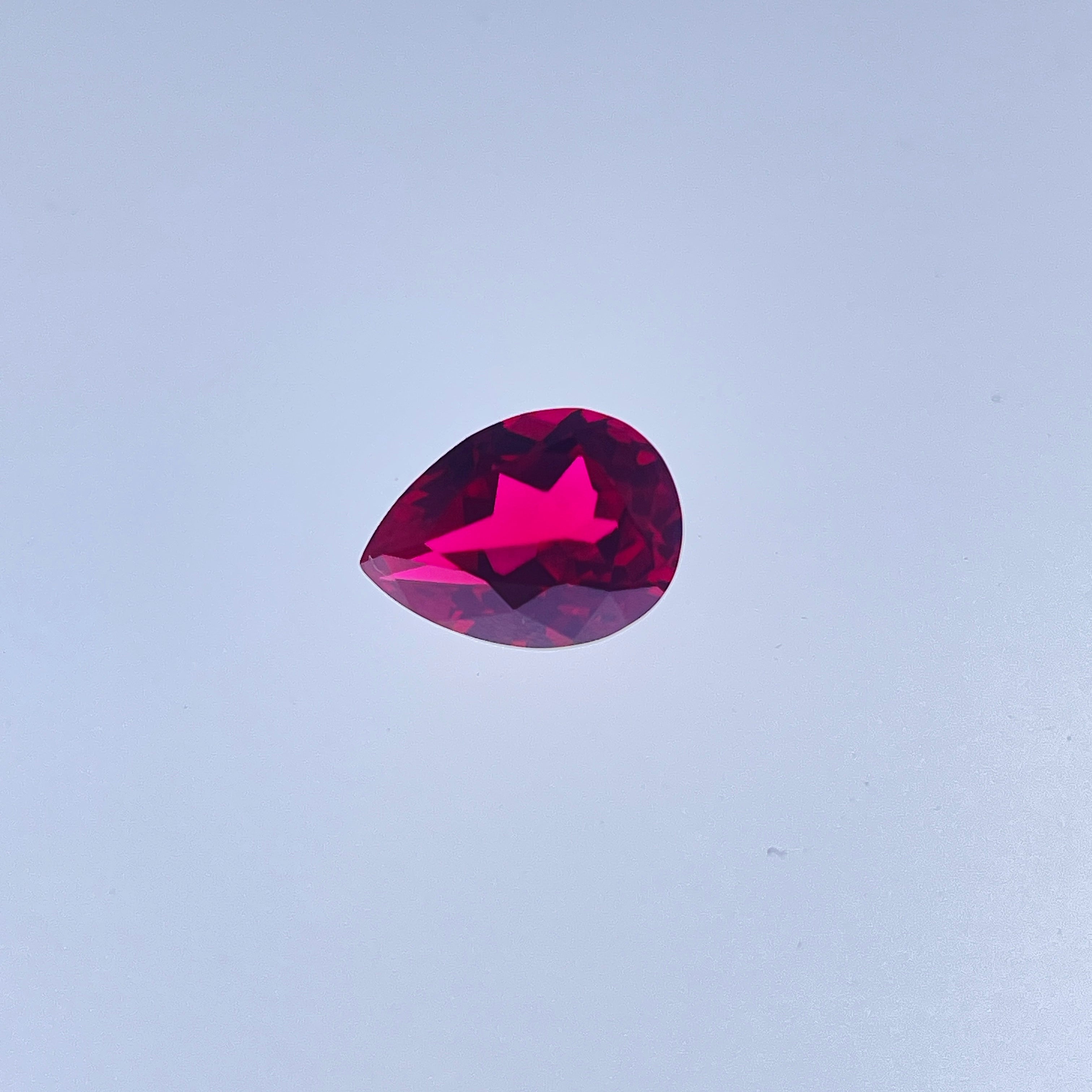 ~11ct Pigeon Blood Red Ruby | Drop Pear Cut | 12 × 16 mm | Gemdrop® Verified