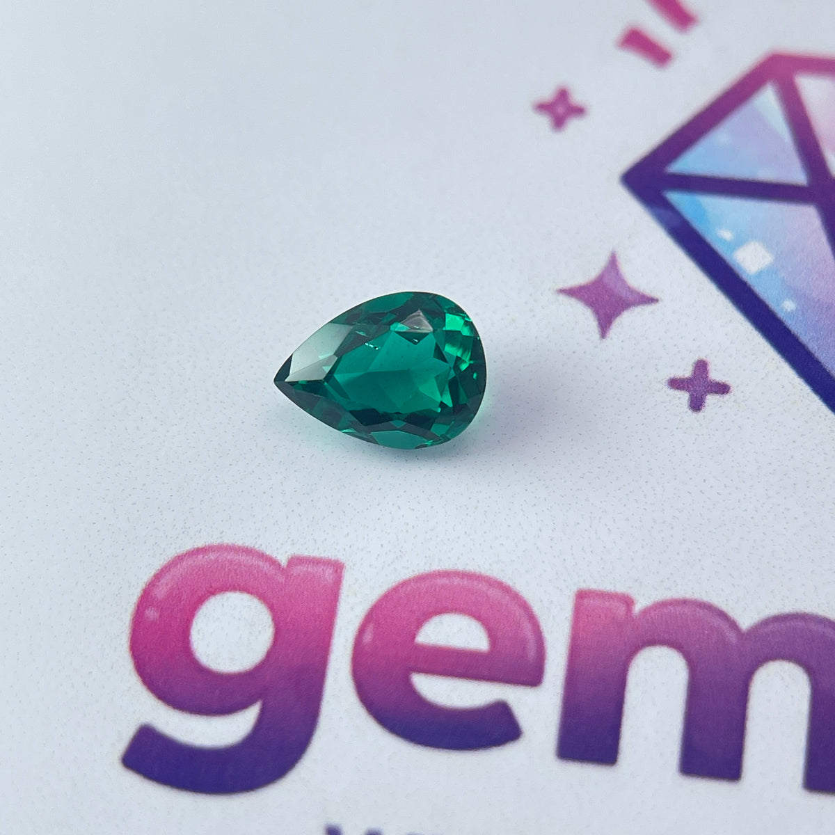 ~1 ct Zambia Green Hydrothermal Emerald [Beryl] | Drop Cut | 6x8 mm | Gemdrop® Verified