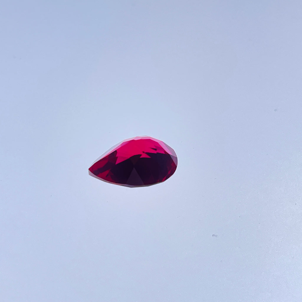 ~11ct Pigeon Blood Red Ruby | Drop Pear Cut | 12 × 16 mm | Gemdrop® Verified