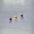 4 mm Ruby Red, Padparadscha & Canary Yellow Sapphire & Ruby | Round Brilliant Cut | ~0.3 ct | Gemdrop® Verified