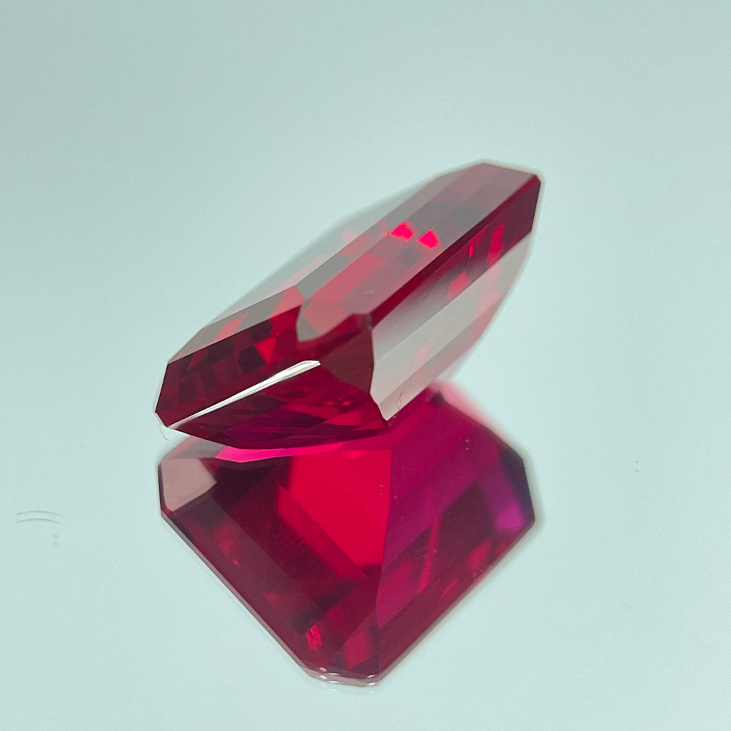 ~30ct Pigeon Blood Ruby | Emerald Cut | 1.5 × 2 cm | Gemdrop® Verified