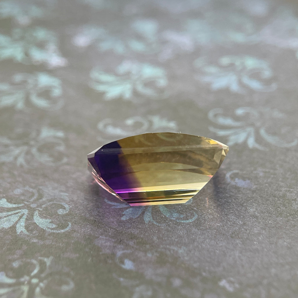 20.925ct Ametrine Purple (Amethyst) –Yellow (Citrine) | Pixel Cut | 15x20 mm | Gemdrop® Verified