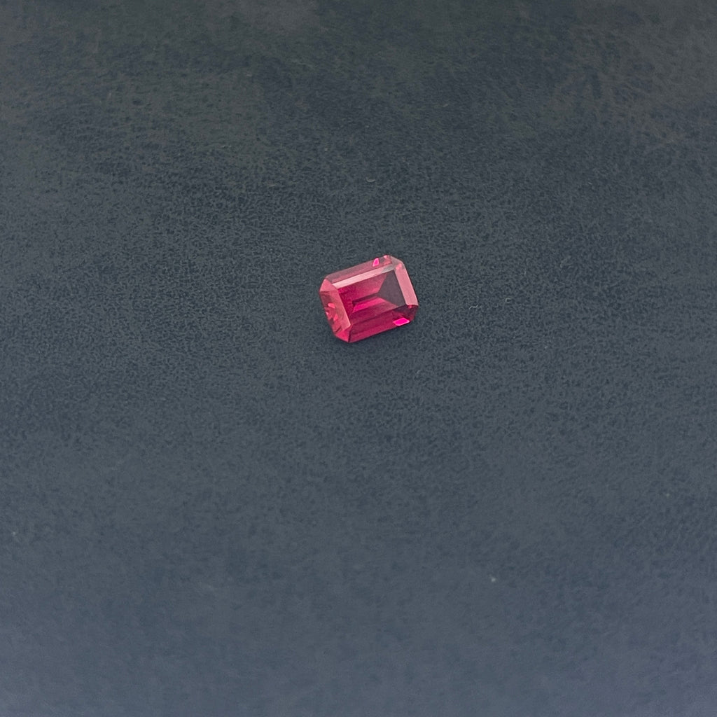 ~1.6ct Pigeon Blood Red Ruby | Emerald Cut | 6x8 mm | Gemdrop® Verified