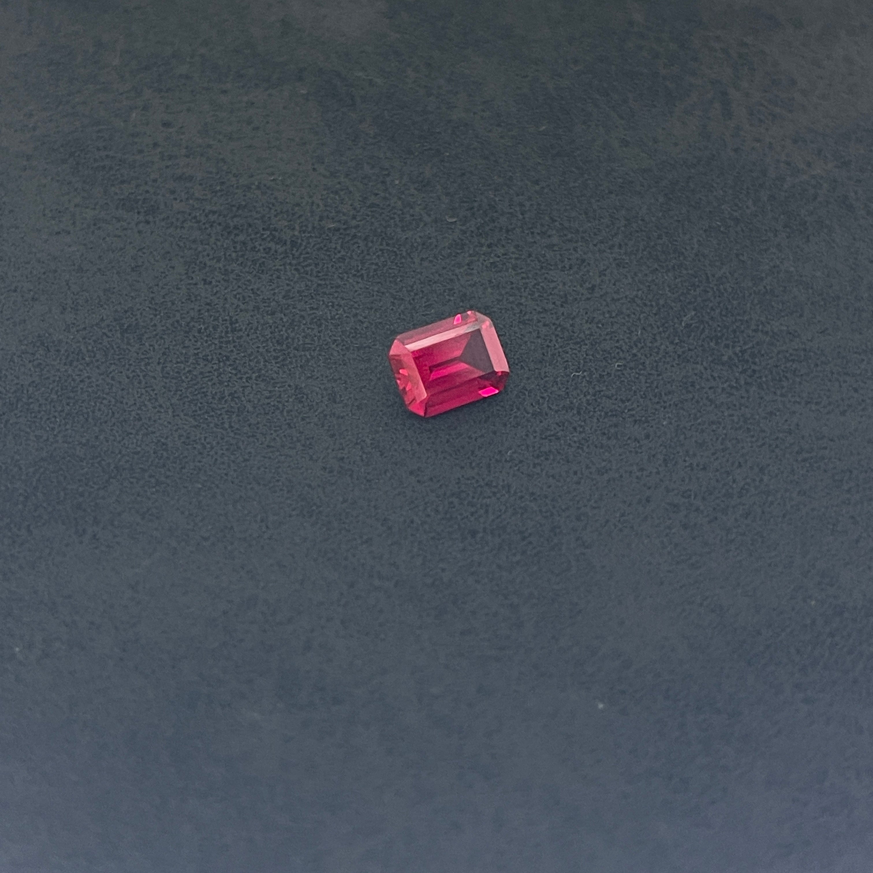 ~1.6ct Pigeon Blood Red Ruby | Emerald Cut | 6x8 mm | Gemdrop® Verified
