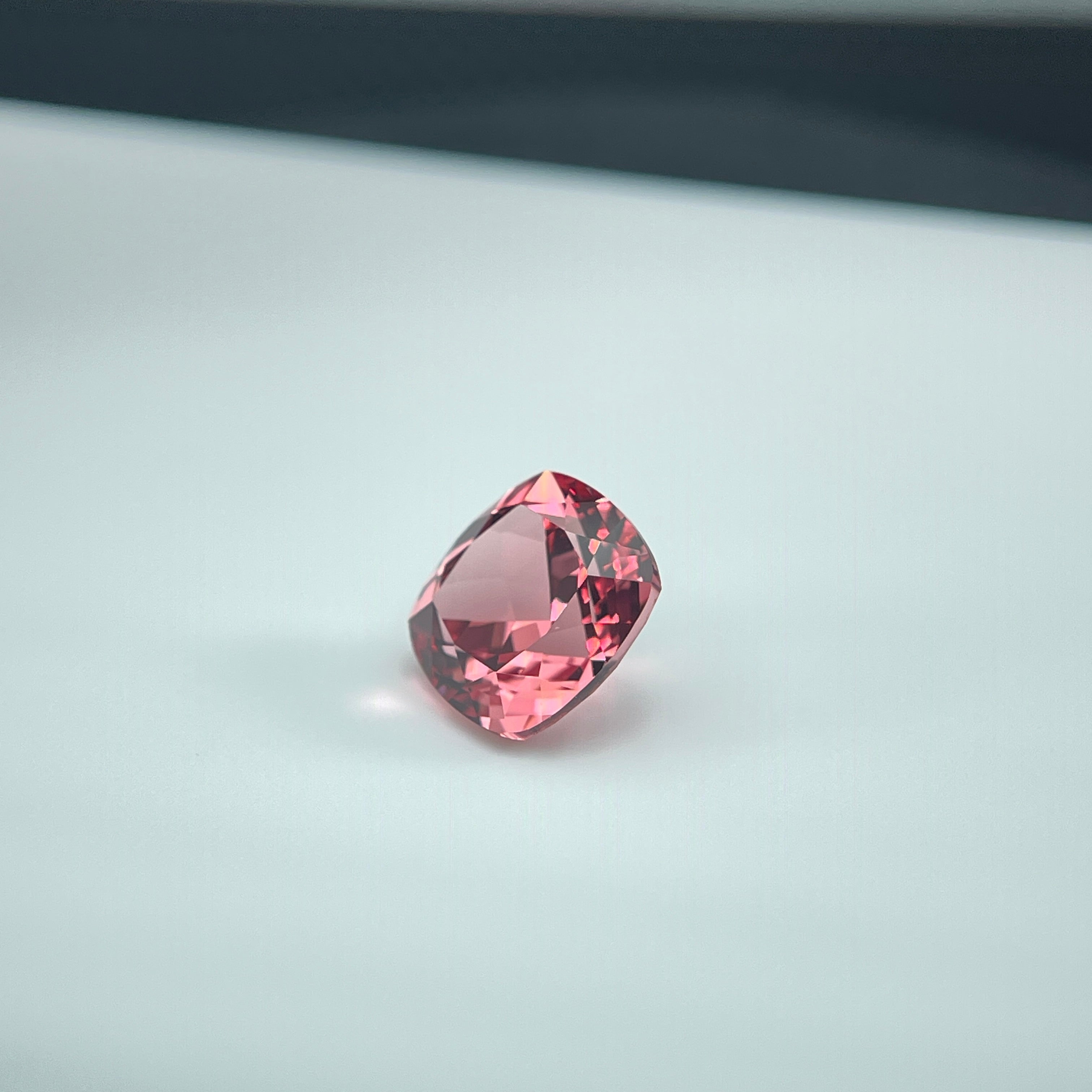 ~5.74ct Padparadscha Czochralski Sapphire | Cushion Cut | 10 × 10 mm | Gemdrop® Verified