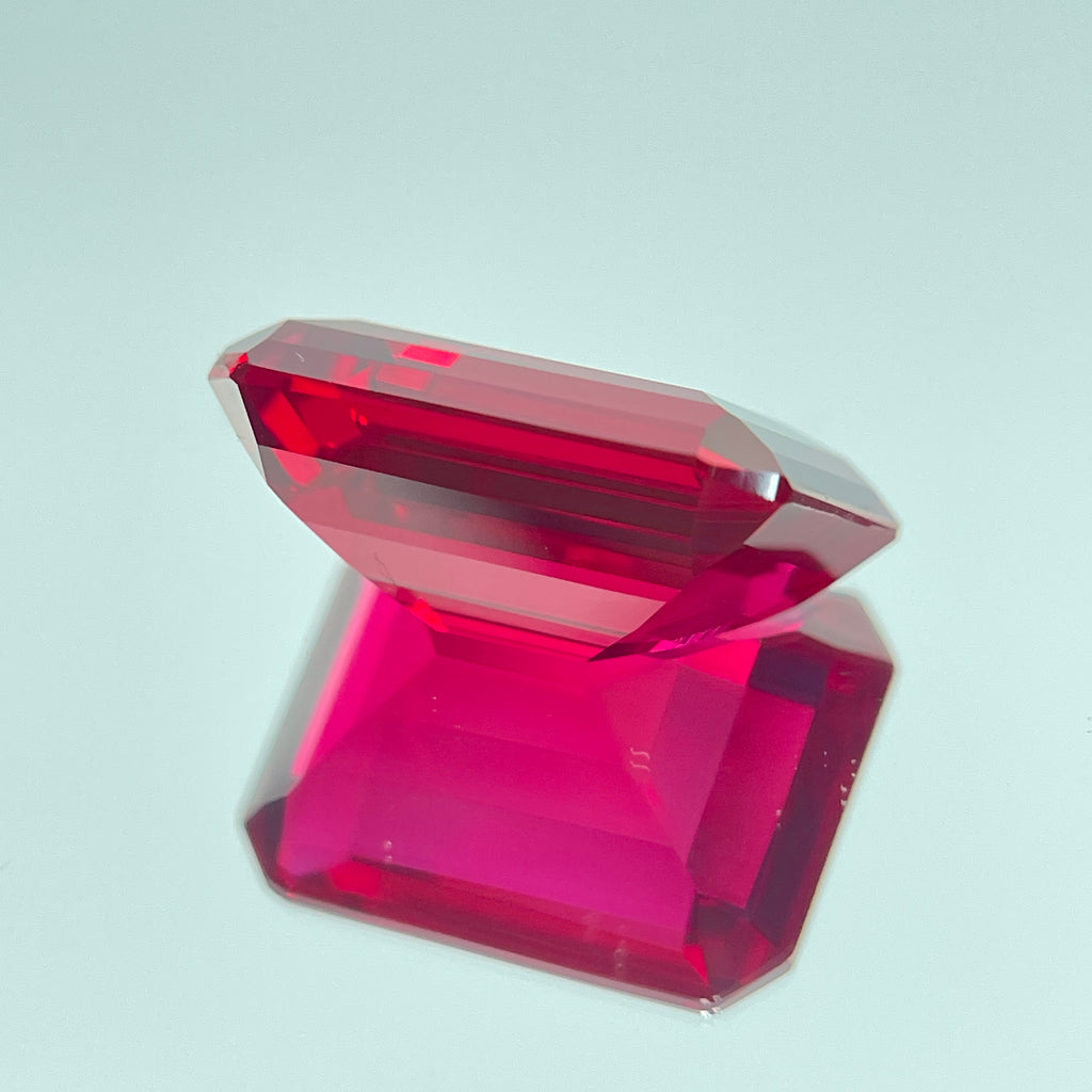 ~30ct Pigeon Blood Ruby | Emerald Cut | 1.5 × 2 cm | Gemdrop® Verified