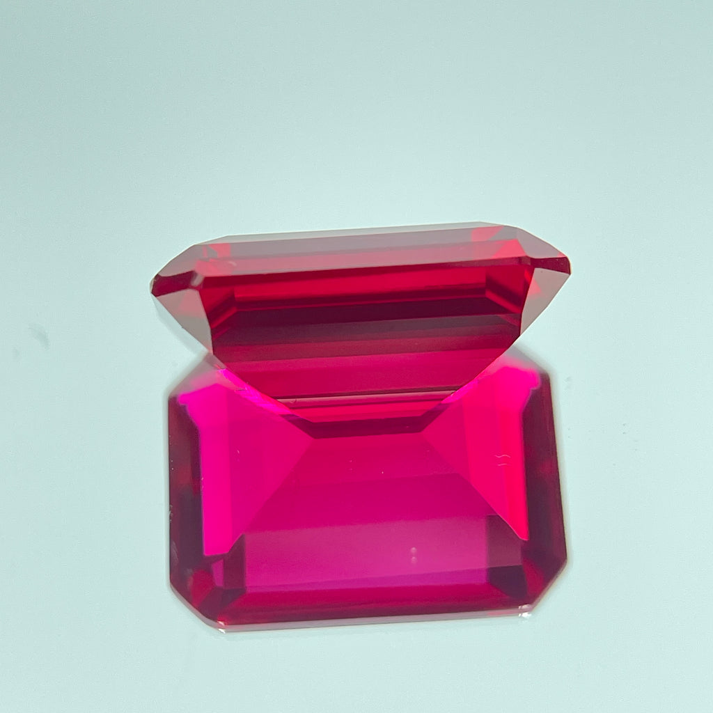 ~30ct Pigeon Blood Ruby | Emerald Cut | 1.5 × 2 cm | Gemdrop® Verified