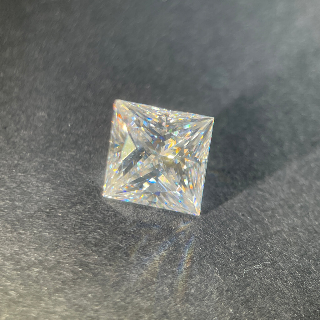 6 Carat Princess Cut VVS1 D Moissanite Space Diamond | 10x10mm | + GRA Report & Warranty | GemDrop® Verified