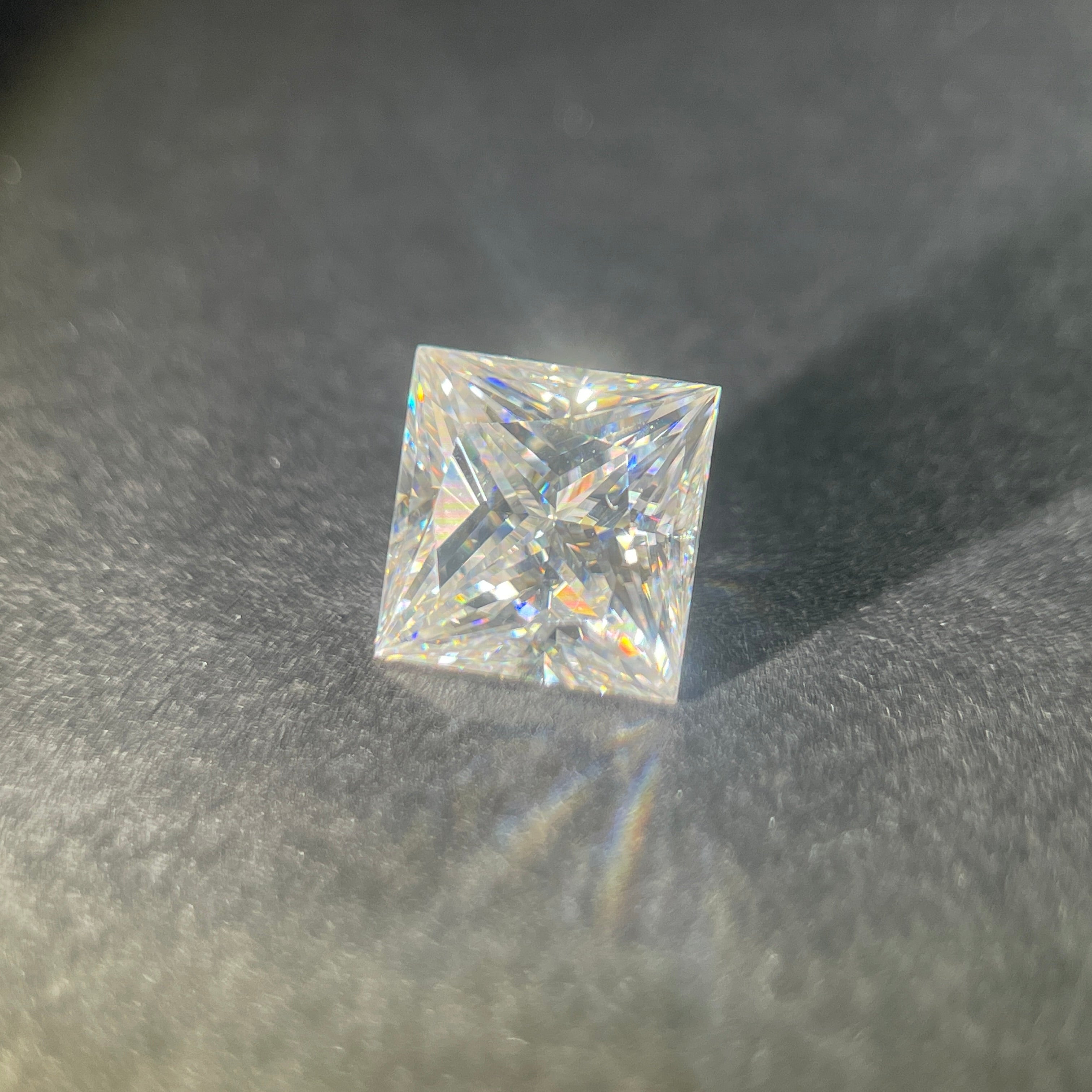 6 Carat Princess Cut VVS1 D Moissanite Space Diamond | 10x10mm | + GRA Report & Warranty | GemDrop® Verified