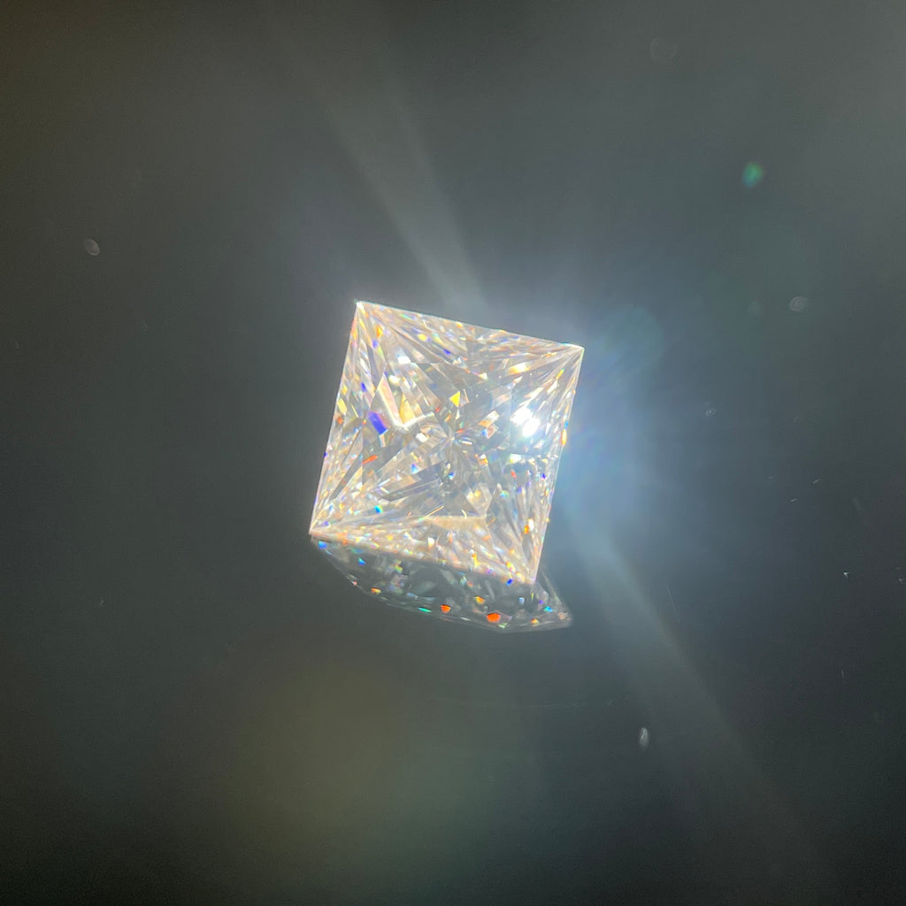 6 Carat Princess Cut VVS1 D Moissanite Space Diamond | 10x10mm | + GRA Report & Warranty | GemDrop® Verified