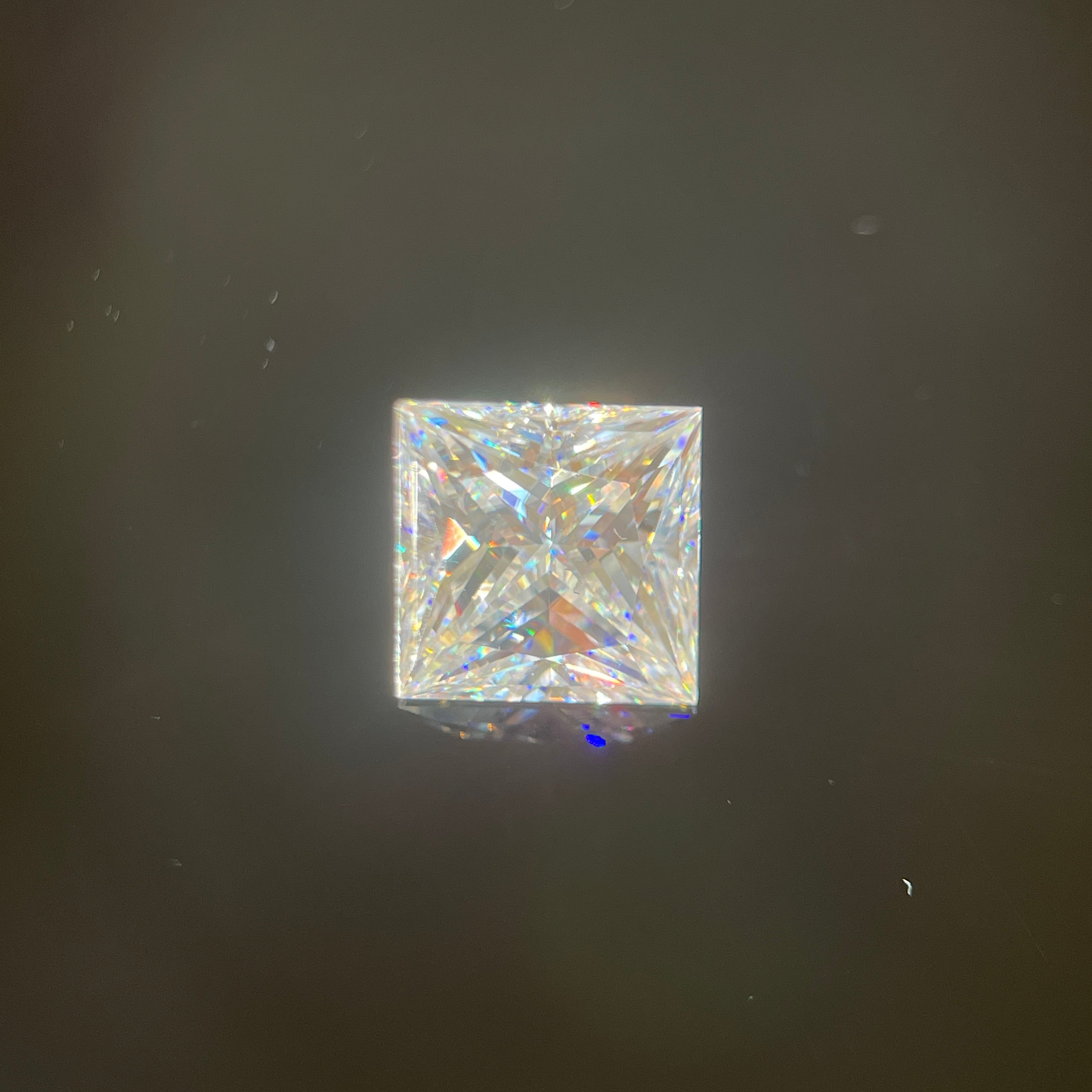 6 Carat Princess Cut VVS1 D Moissanite Space Diamond | 10x10mm | + GRA Report & Warranty | GemDrop® Verified