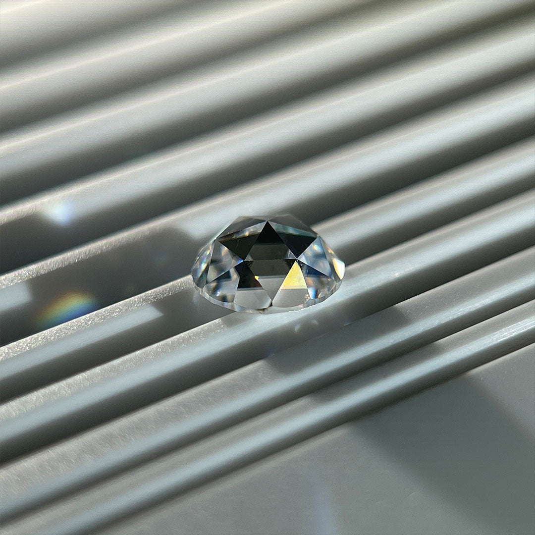 2 Carat Rose Cut VVS1 D Moissanite Space Diamond | 8 mm | + GRA Report & Warranty | GemDrop® Verified