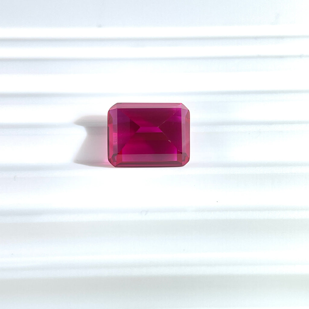 ~4ct Ruby | Emerald Cut | 8 × 10 mm | Gemdrop® Verified