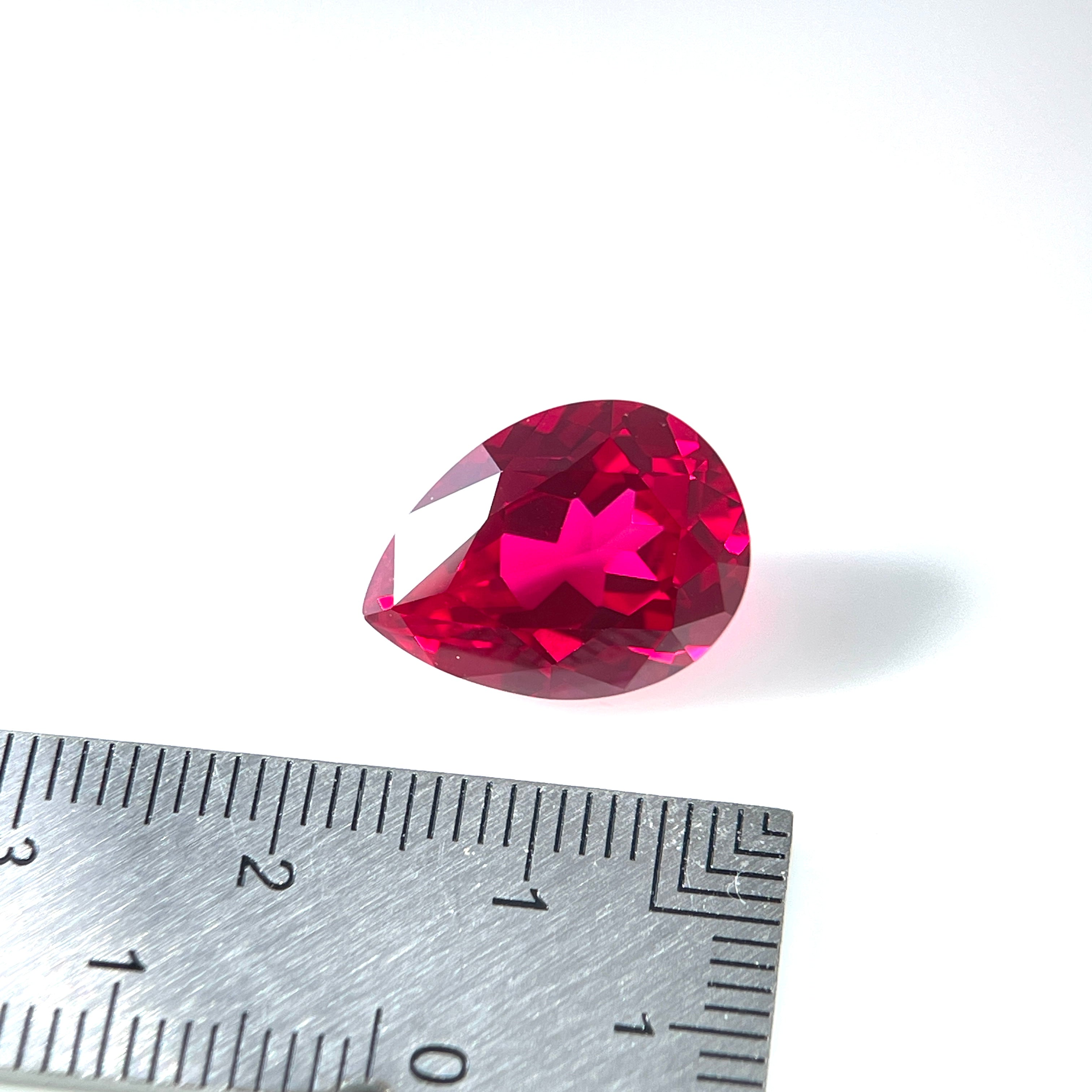 ~10.5ct Ruby | Drop Cut | 12 × 16 mm | Gemdrop® Verified