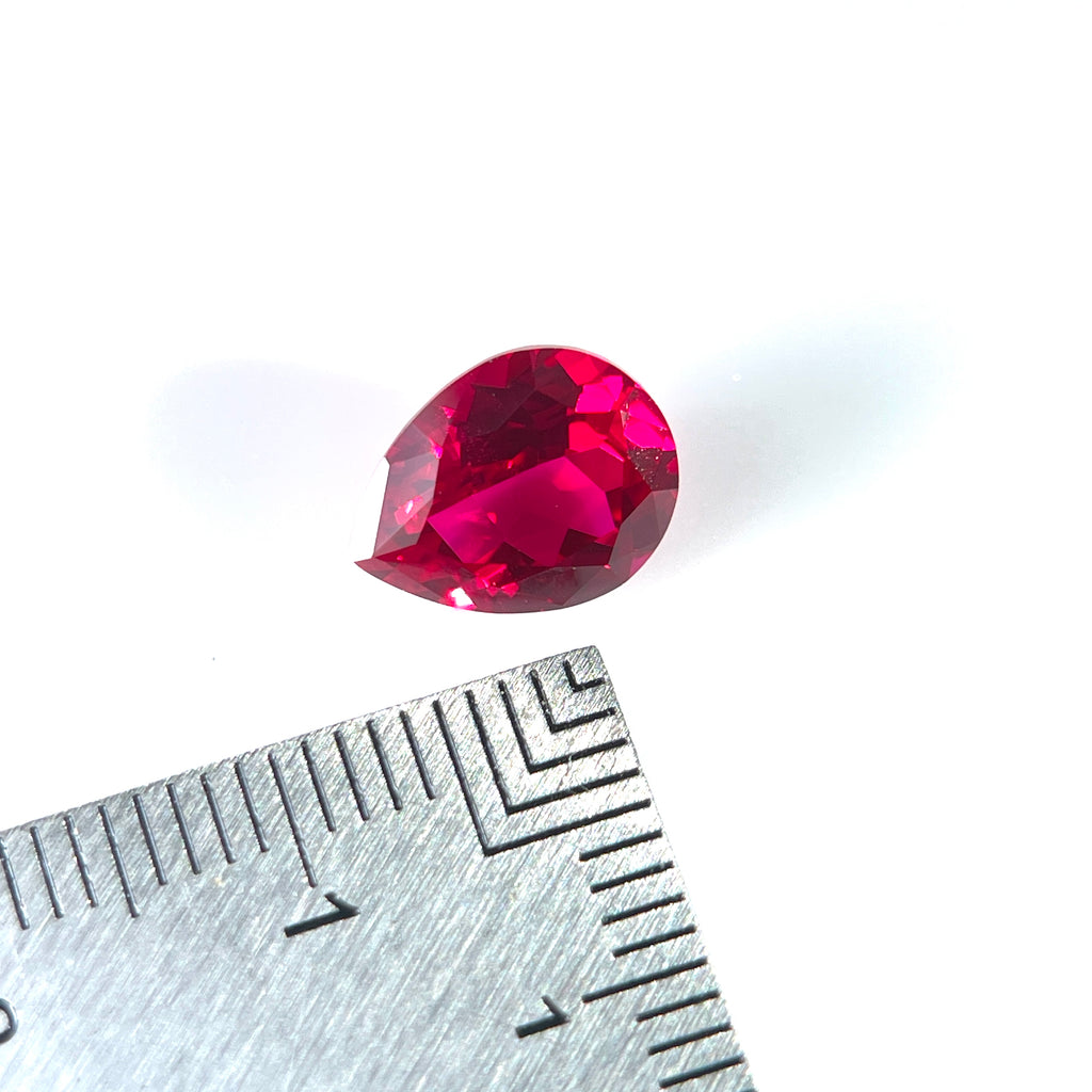 ~2.9ct Ruby | Drop Cut | 8 × 10 mm | Gemdrop® Verified