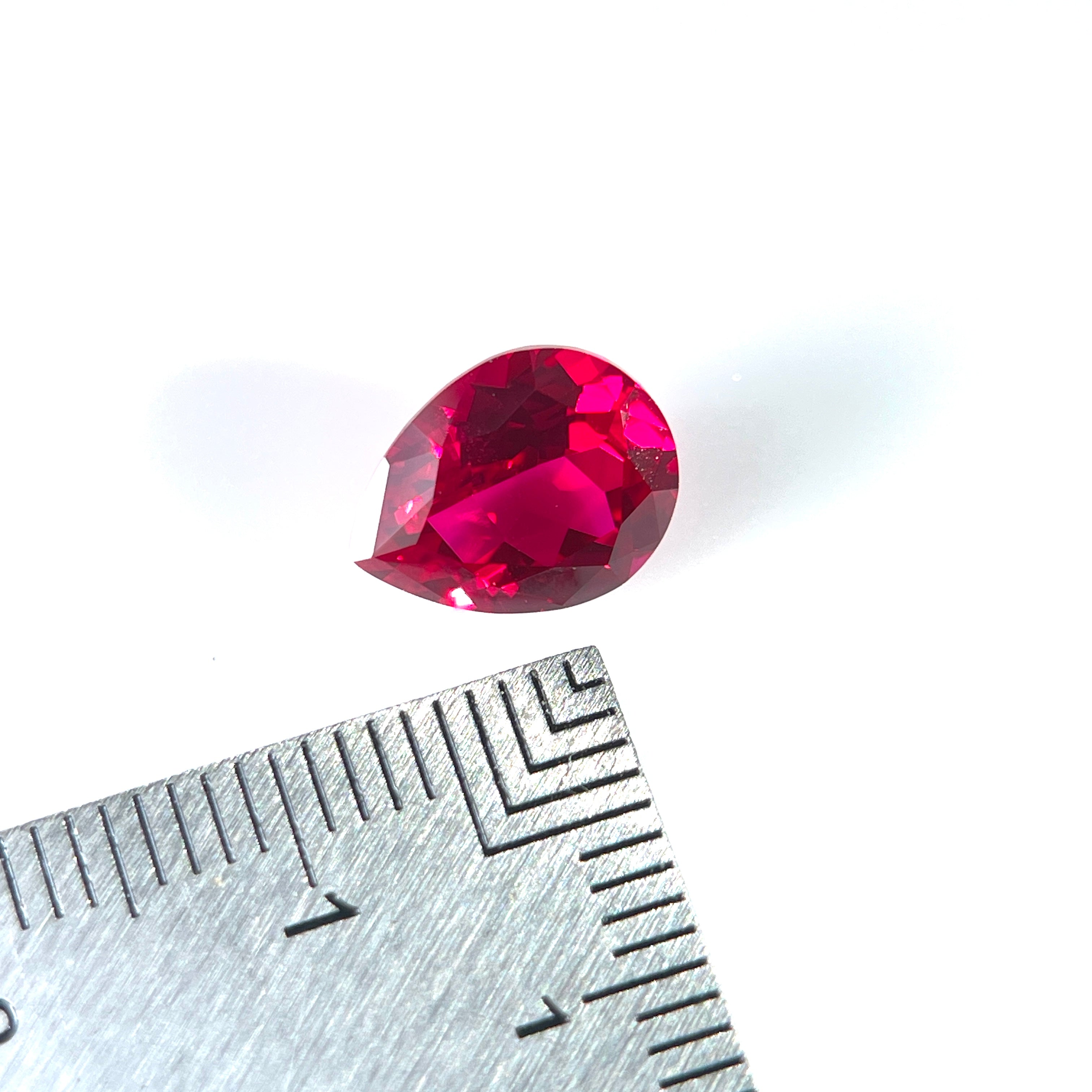 ~2.9ct Ruby | Drop Cut | 8 × 10 mm | Gemdrop® Verified