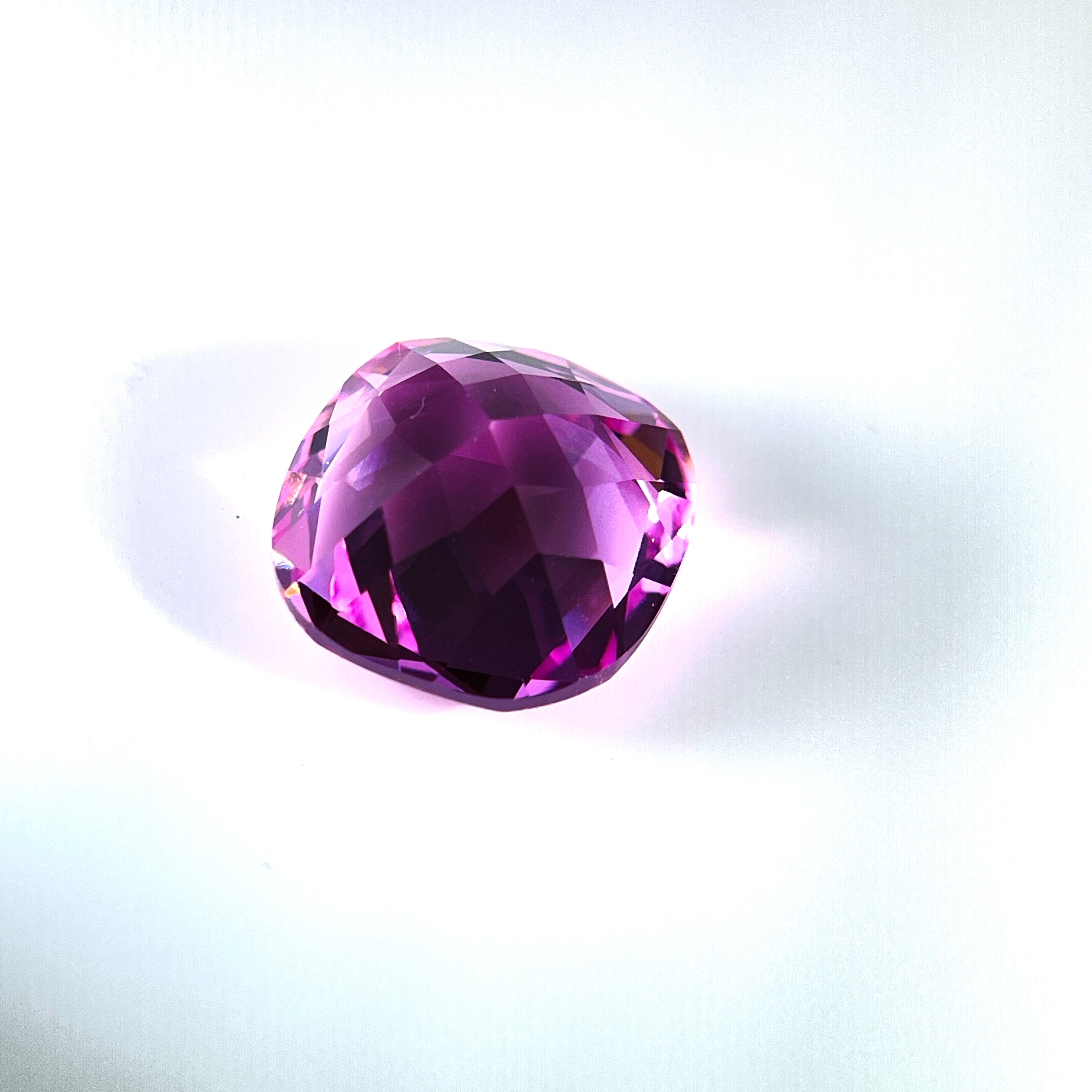 ~17ct Sakura Pink Sapphire | Cushion Cut | 15 × 15 mm | Gemdrop® Verified
