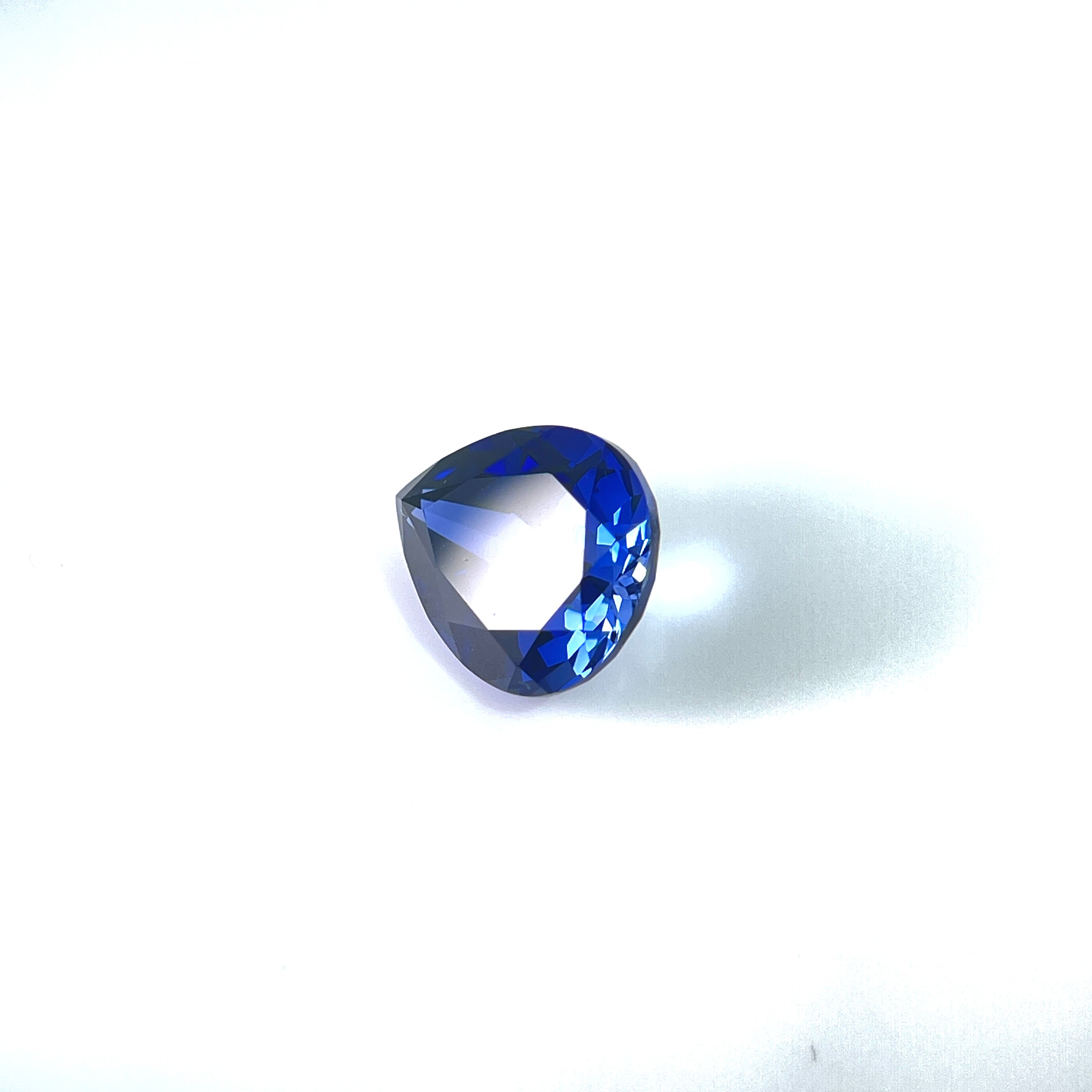 ~5ct Cornflower Blue Sapphire | Drop Cut | 10 × 12 mm | Gemdrop® Verified