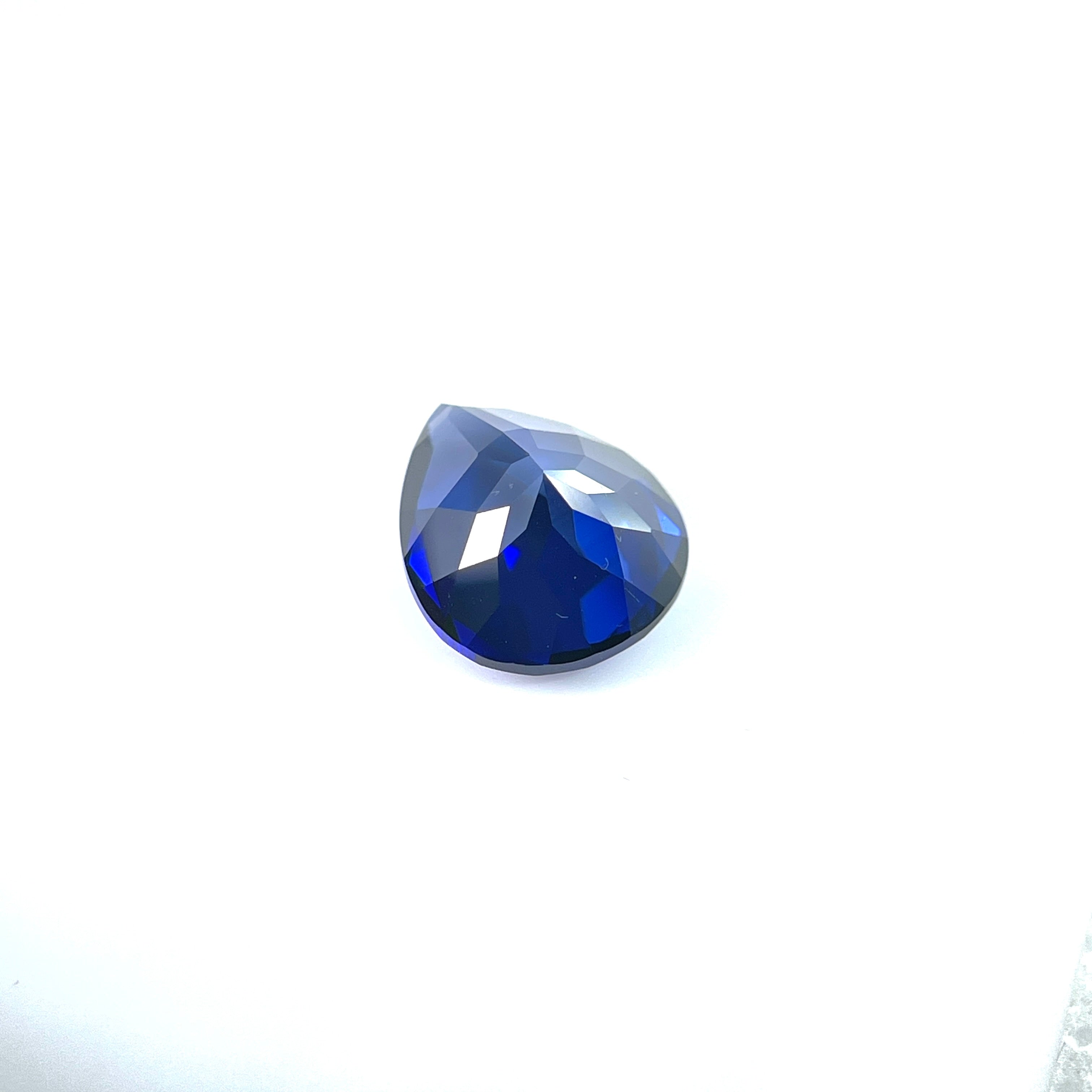 ~5ct Cornflower Blue Sapphire | Drop Cut | 10 × 12 mm | Gemdrop® Verified
