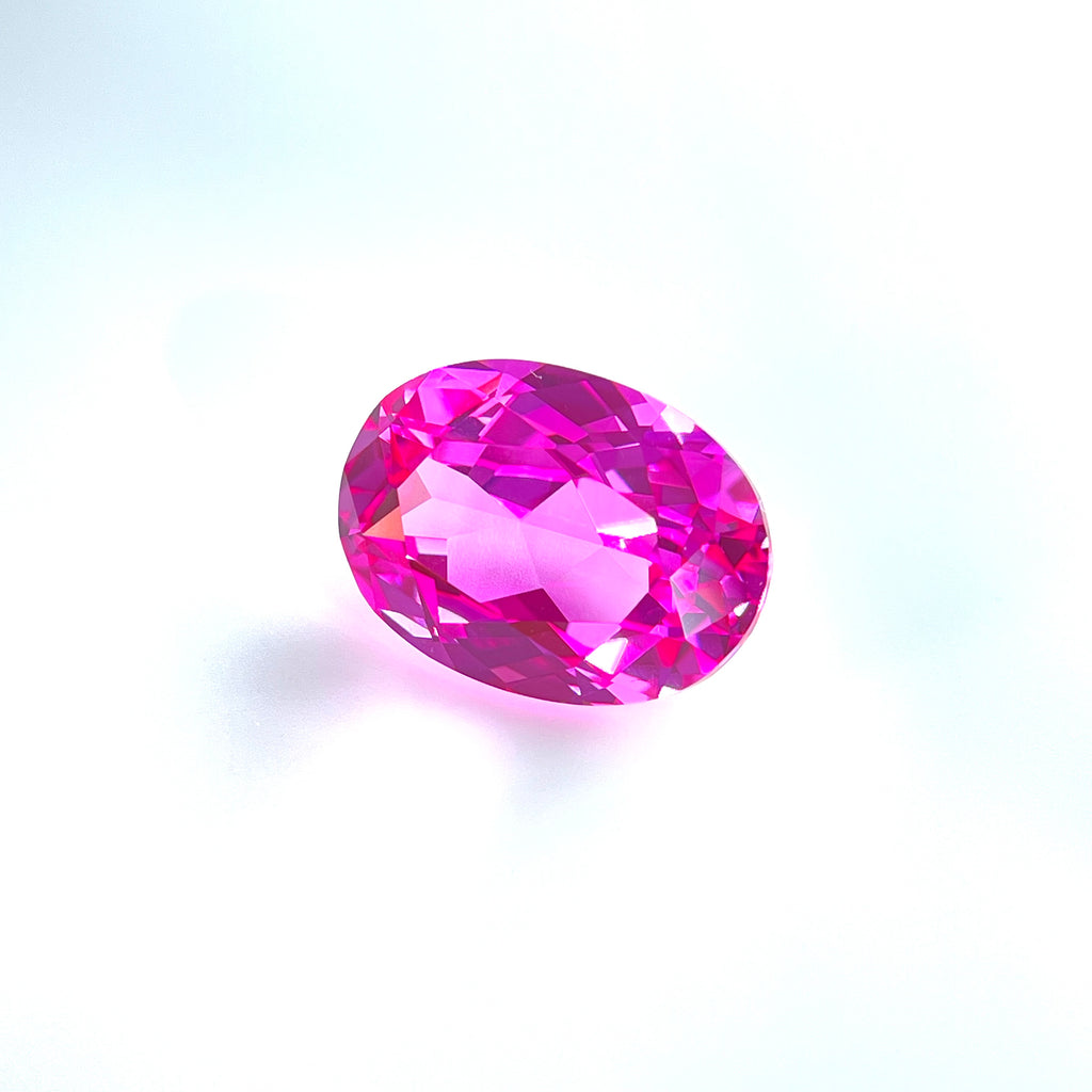 ~16ct Hot Pink Sapphire | Oval Cut | 13 × 18 mm | Gemdrop® Verified