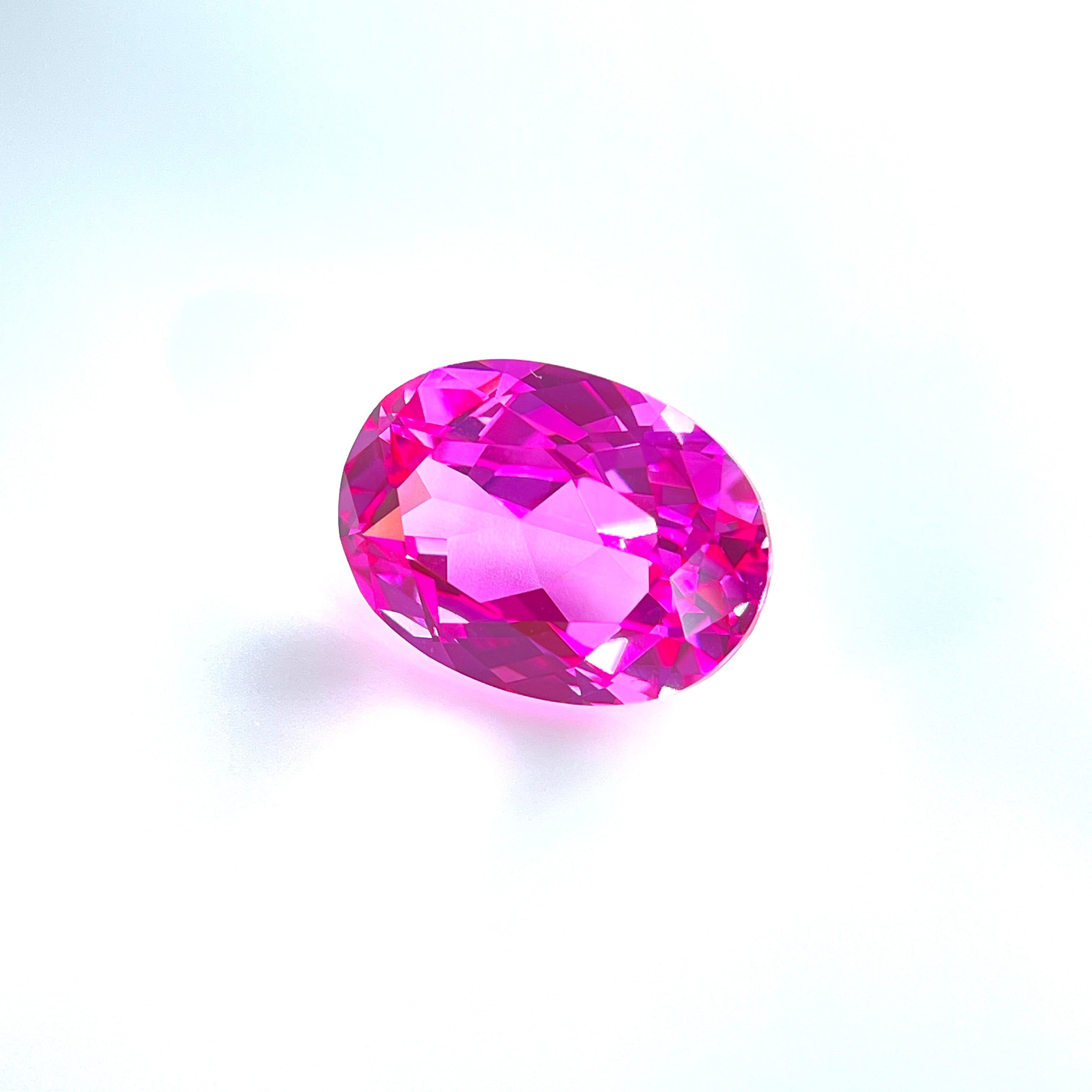 ~16ct Hot Pink Sapphire | Oval Cut | 13 × 18 mm | Gemdrop® Verified